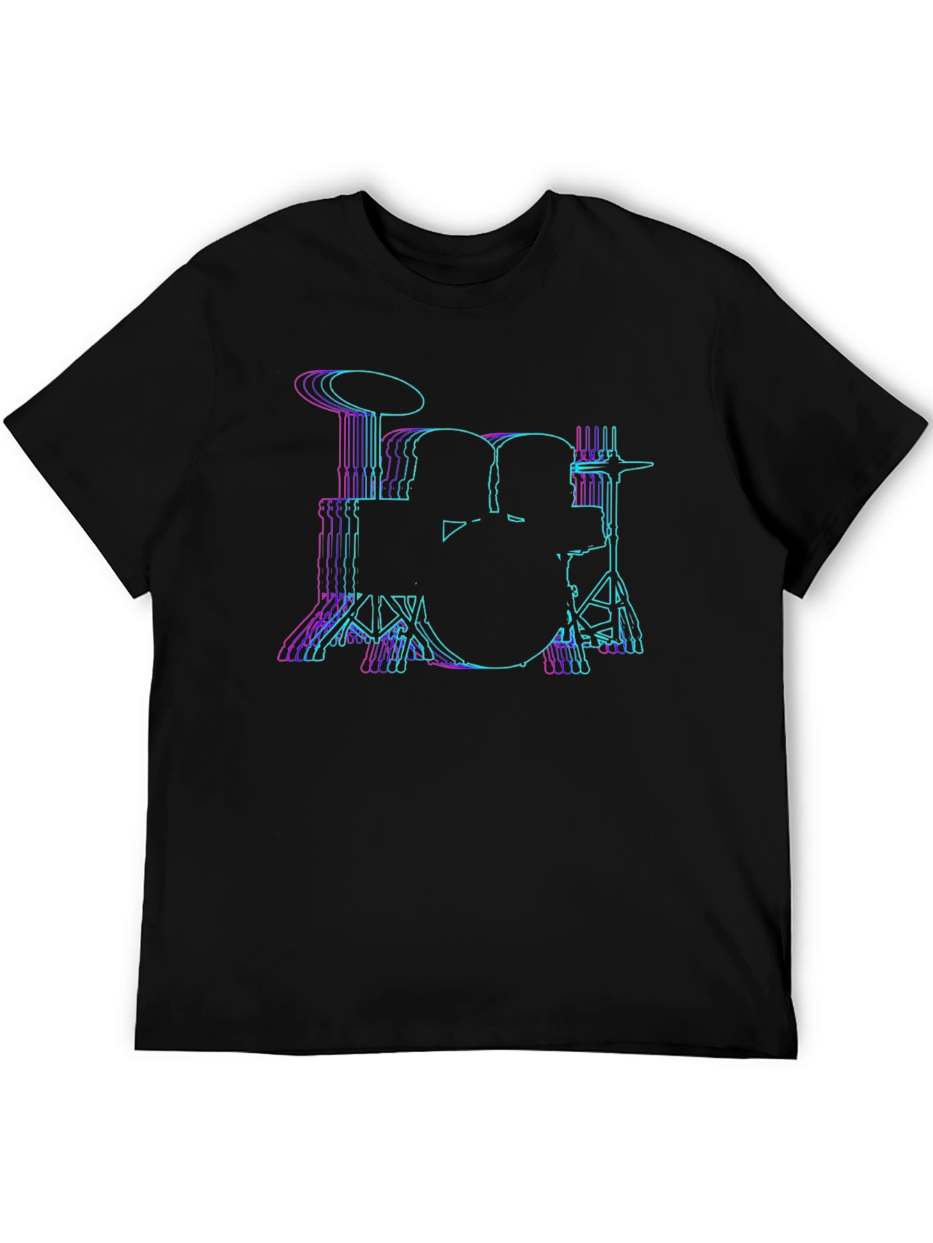 Vaporwave Drum Kit T-Shirt - Black