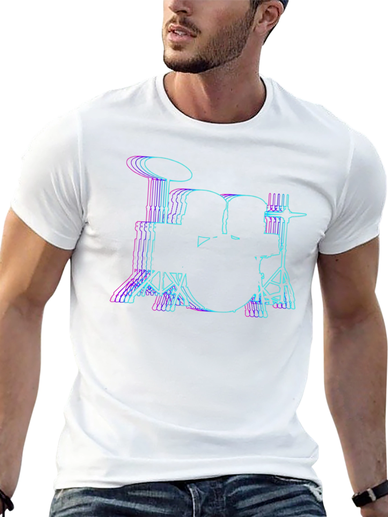 Vaporwave Drum Kit T-Shirt - Black