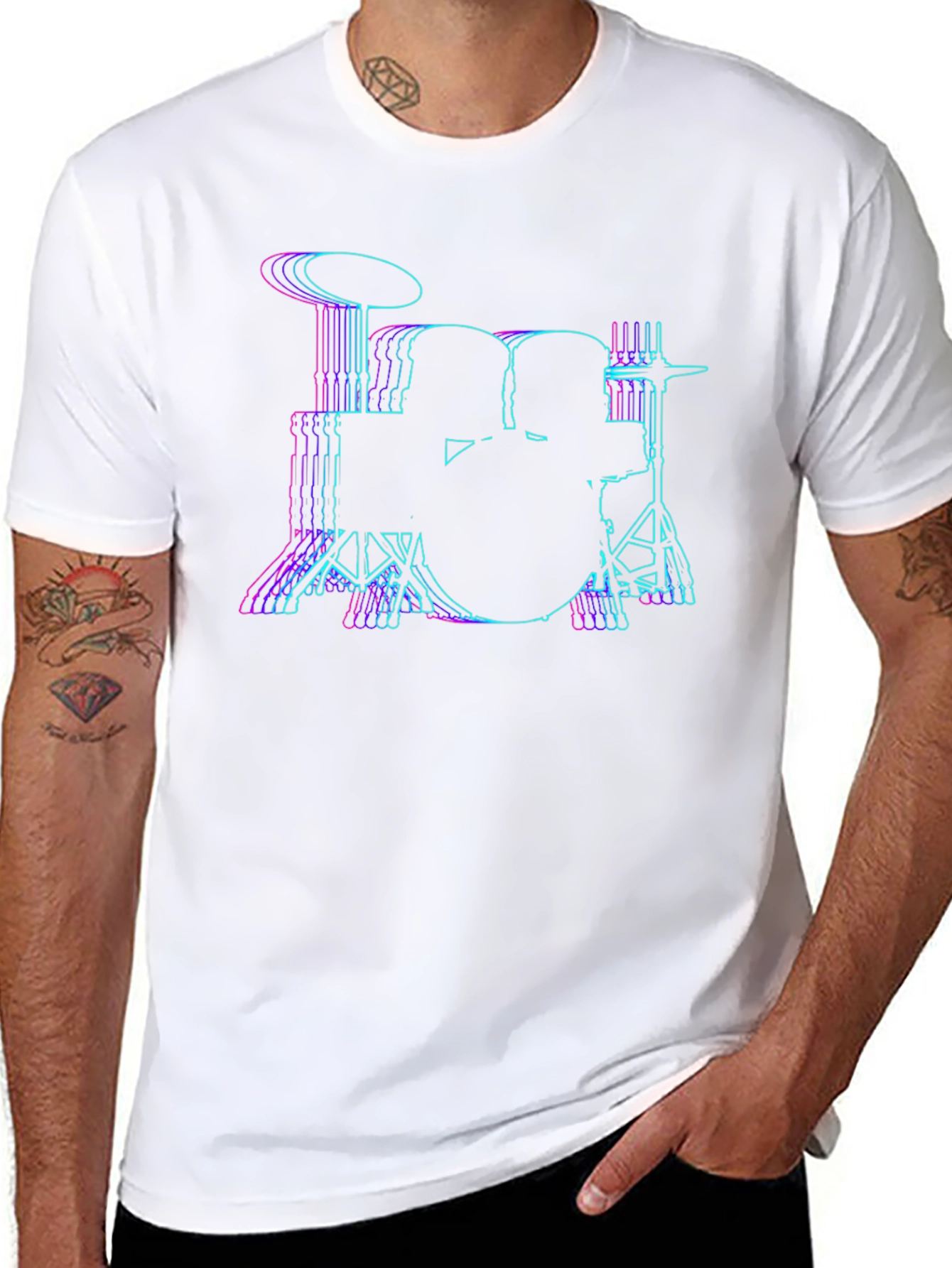 Vaporwave Drum Kit T-Shirt - Black