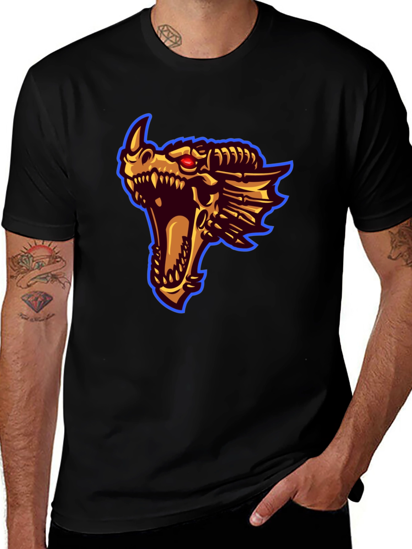Dragon Head Graphic Print T-Shirt