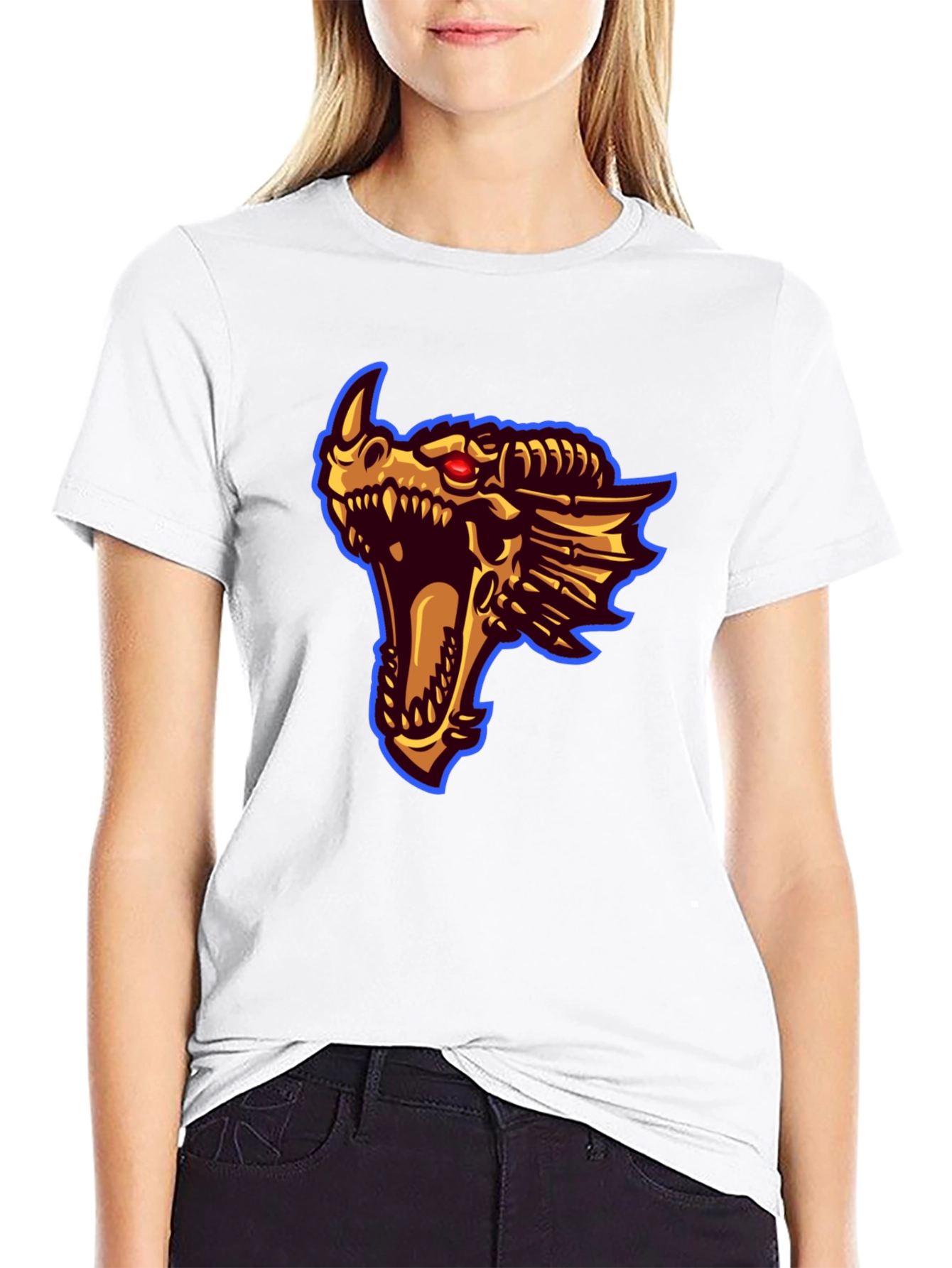 Dragon Head Graphic Print T-Shirt