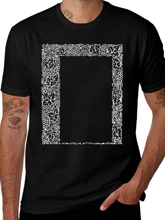 Floral Frame Black T-Shirt