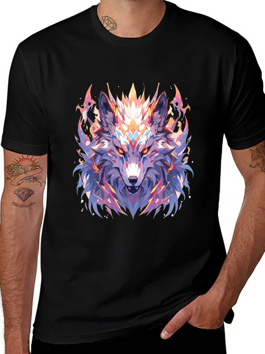 Mystic Wolf Graphic Black T-Shirt