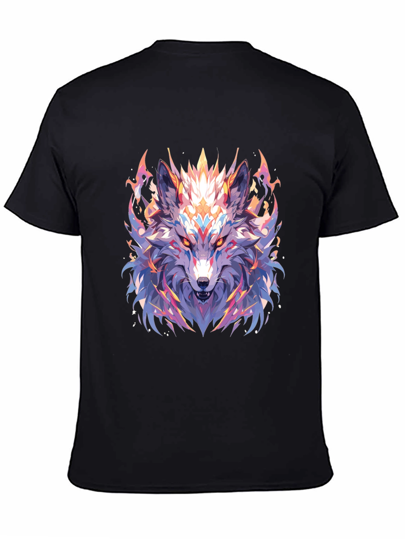 Mystic Wolf Graphic Black T-Shirt