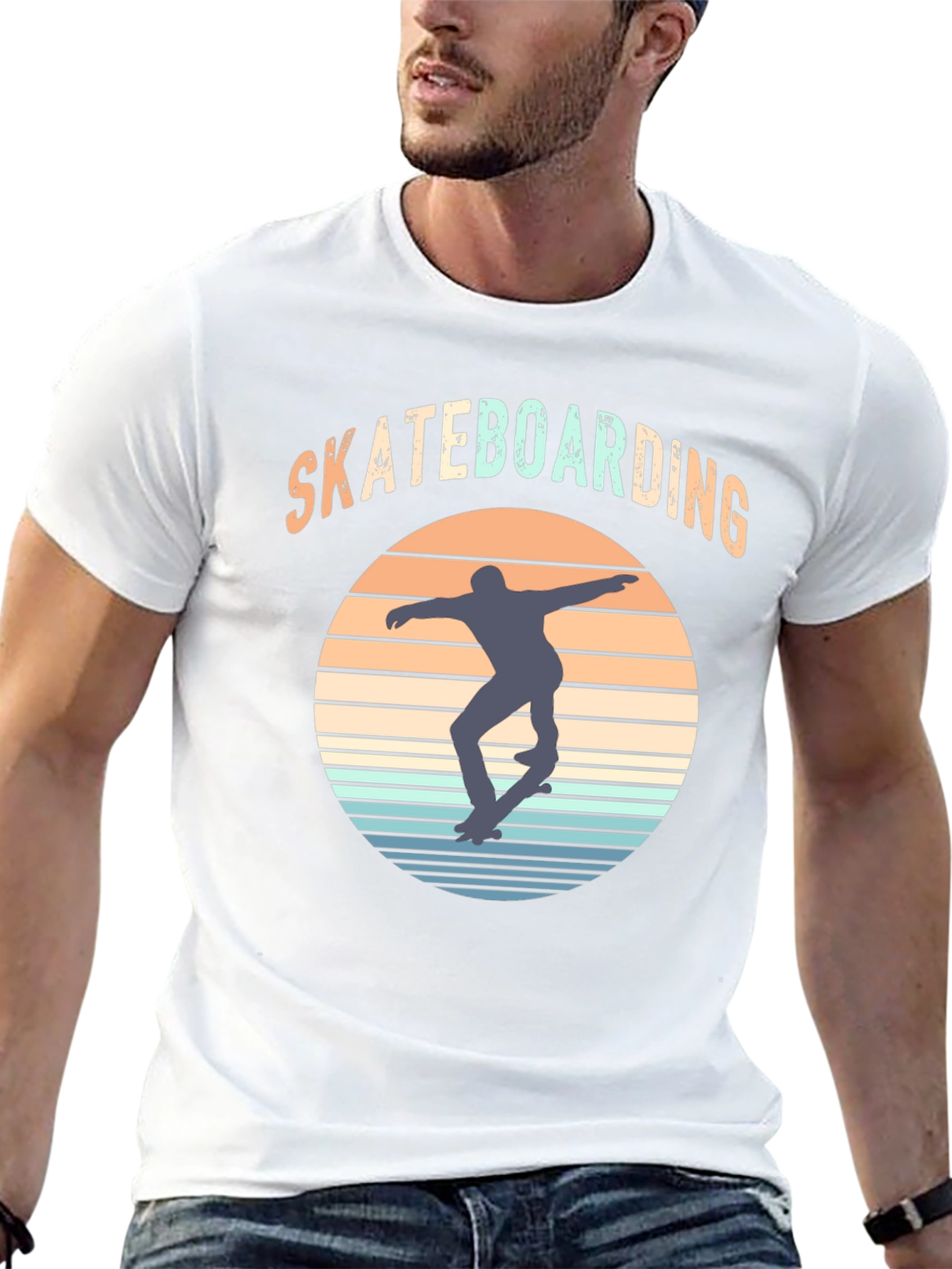Retro Skateboarding Graphic T-Shirt