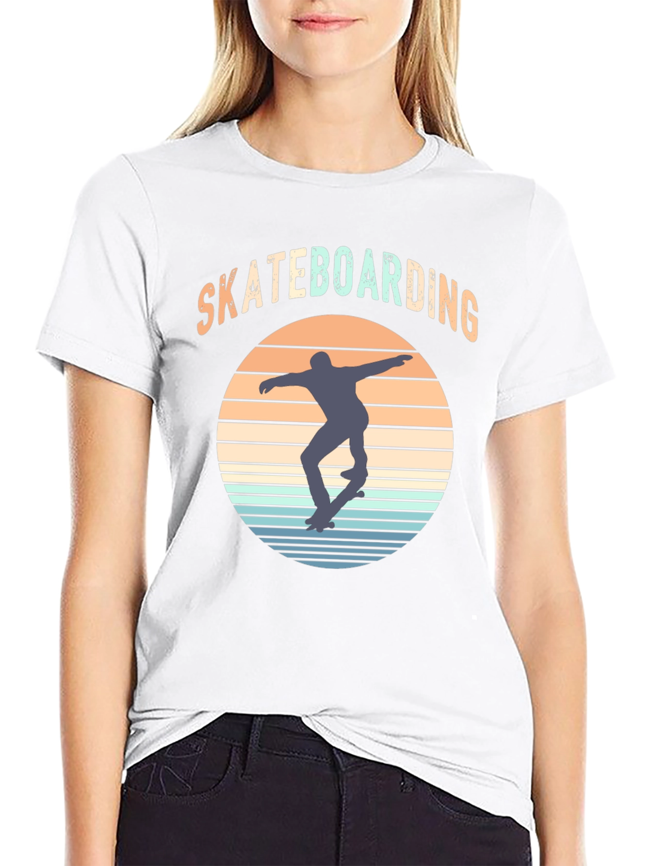 Retro Skateboarding Graphic T-Shirt
