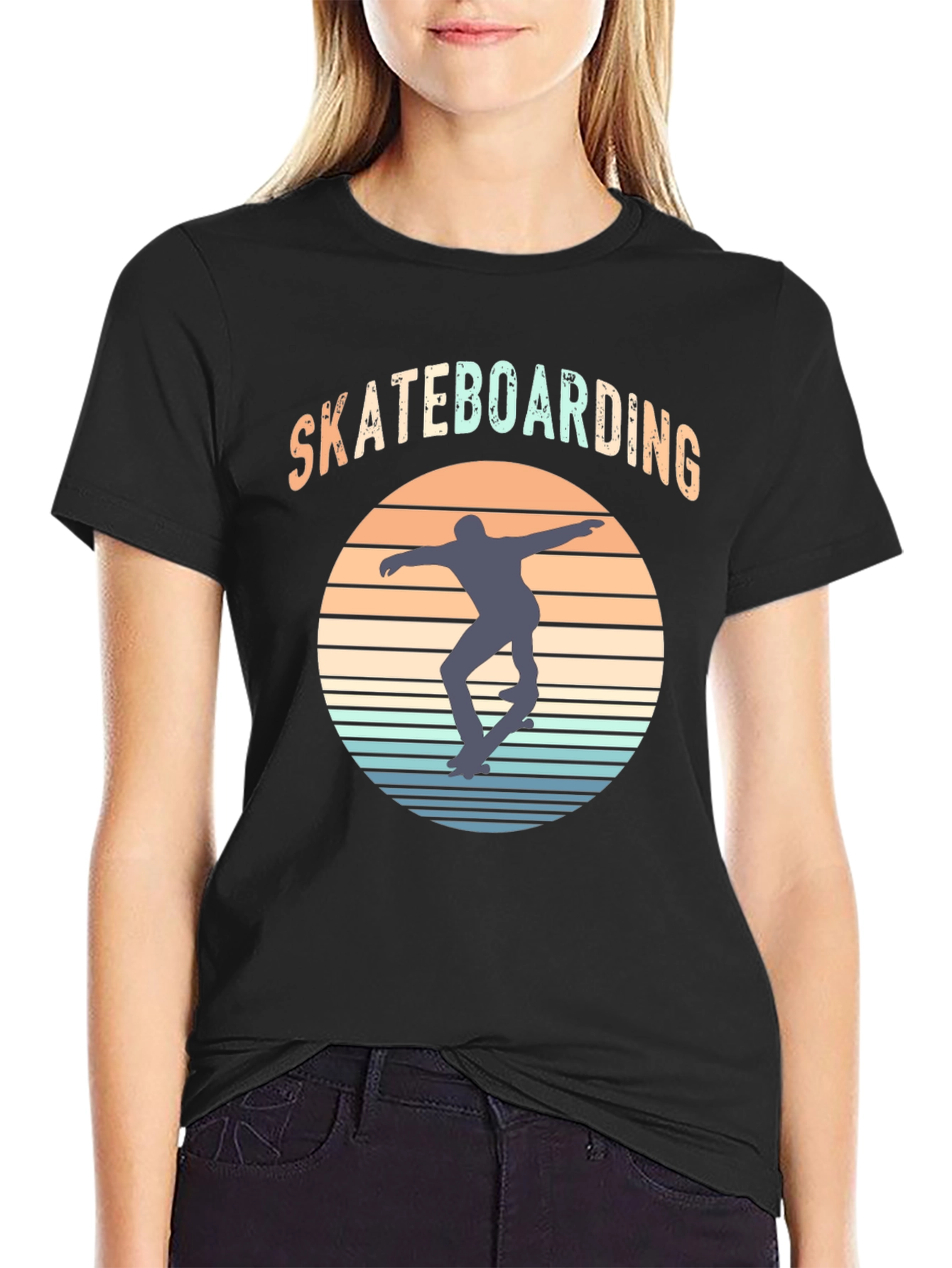 Retro Skateboarding Graphic T-Shirt