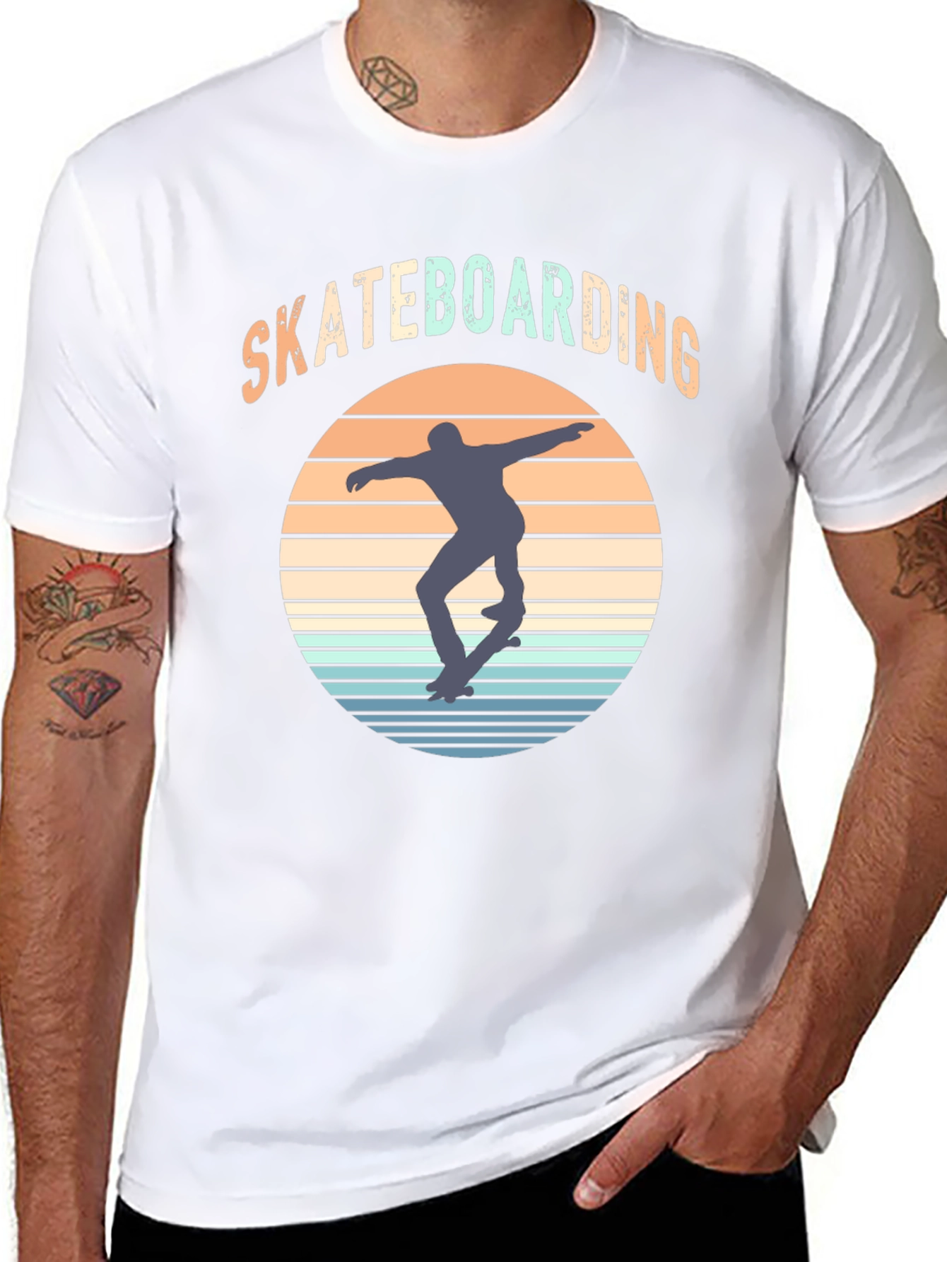 Retro Skateboarding Graphic T-Shirt