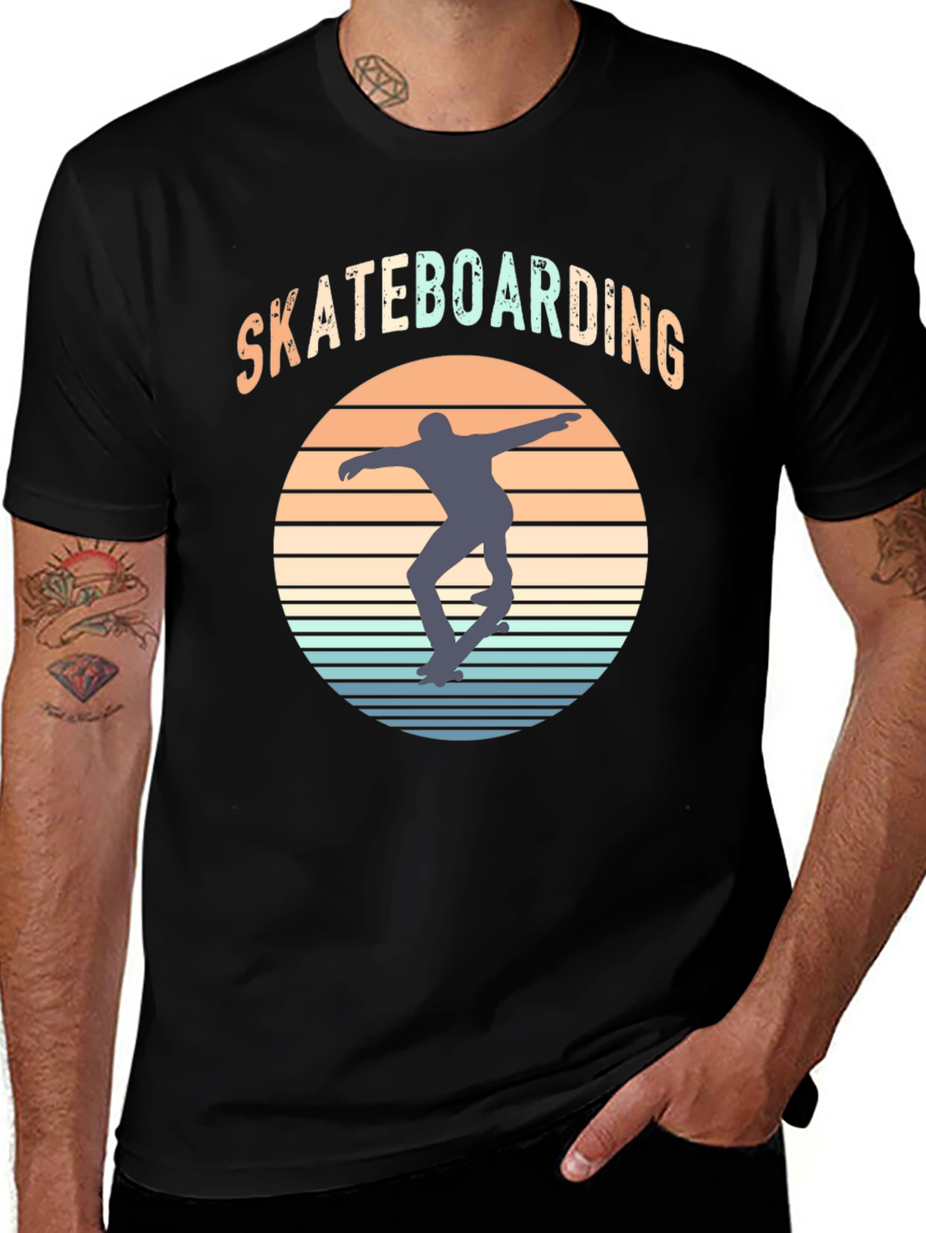 Retro Skateboarding Graphic T-Shirt