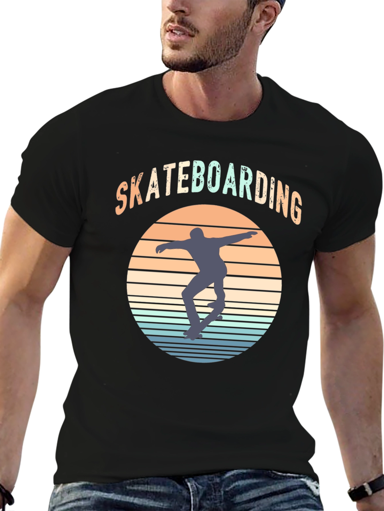 Retro Skateboarding Graphic T-Shirt