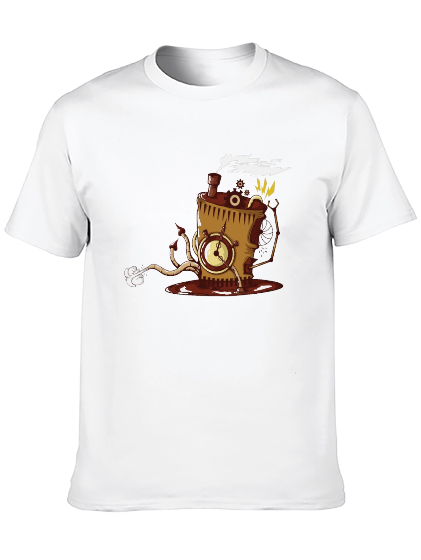 Steampunk Coffee Monster Black T-Shirt