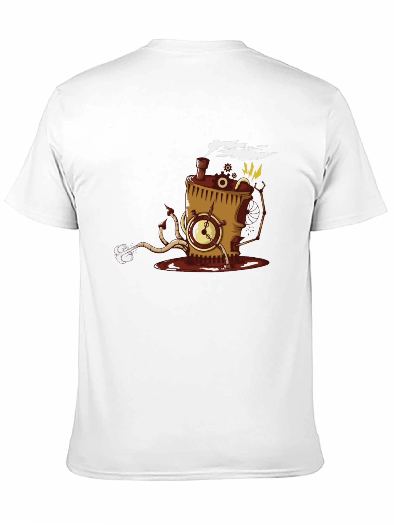 Steampunk Coffee Monster Black T-Shirt