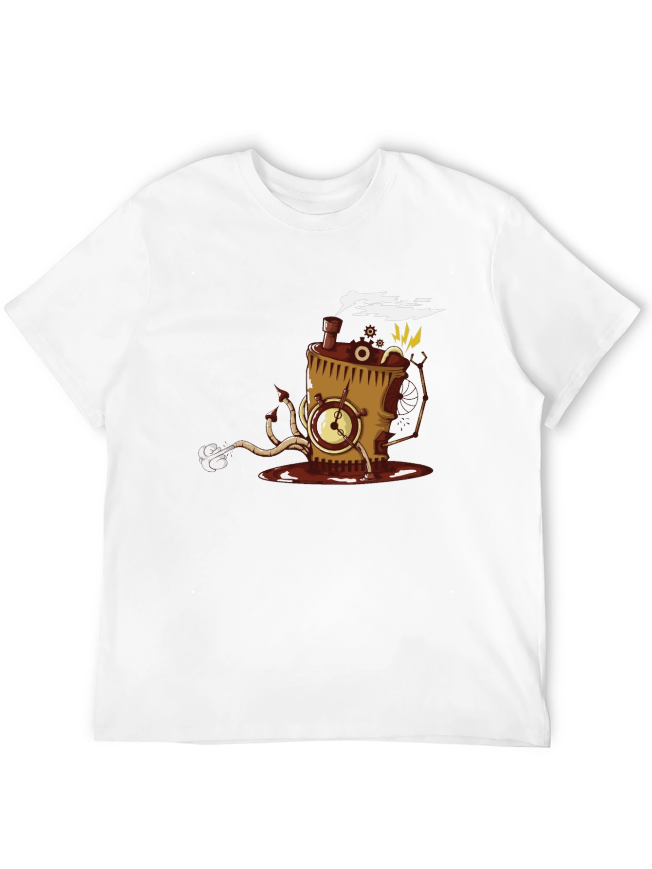 Steampunk Coffee Monster Black T-Shirt