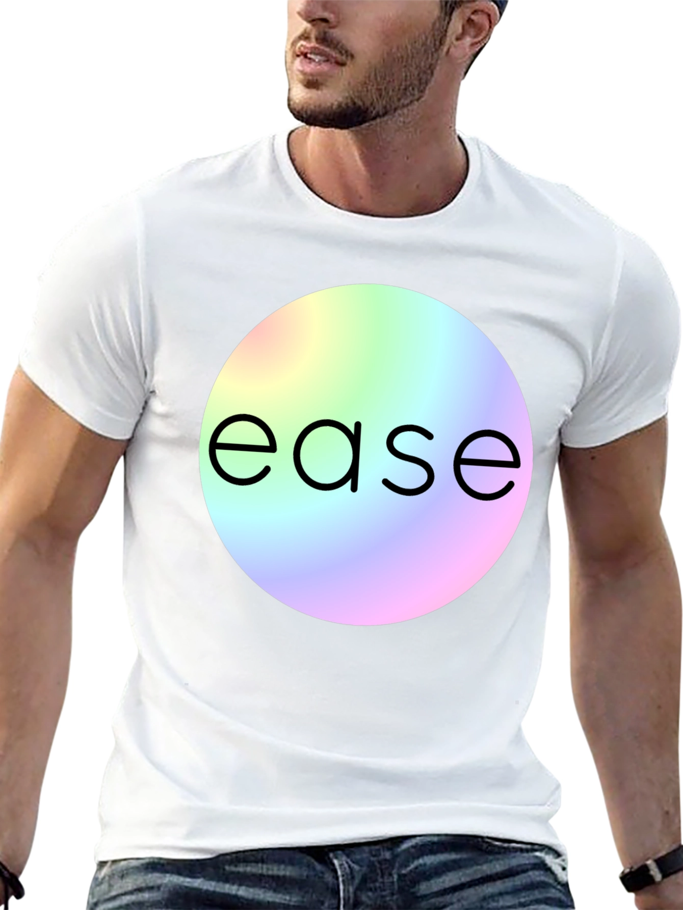 Ease Rainbow Circle Graphic T-Shirt