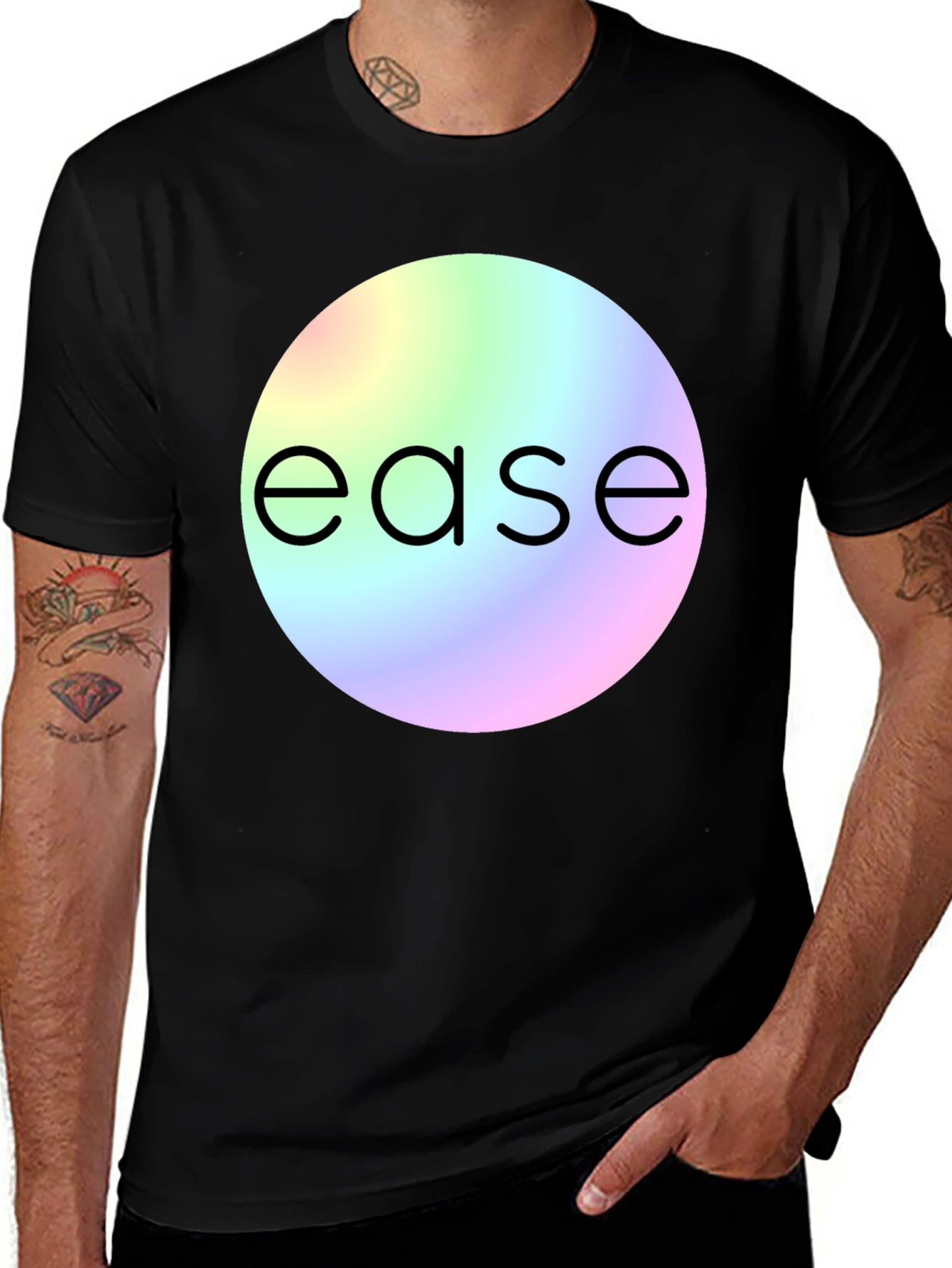 Ease Rainbow Circle Graphic T-Shirt
