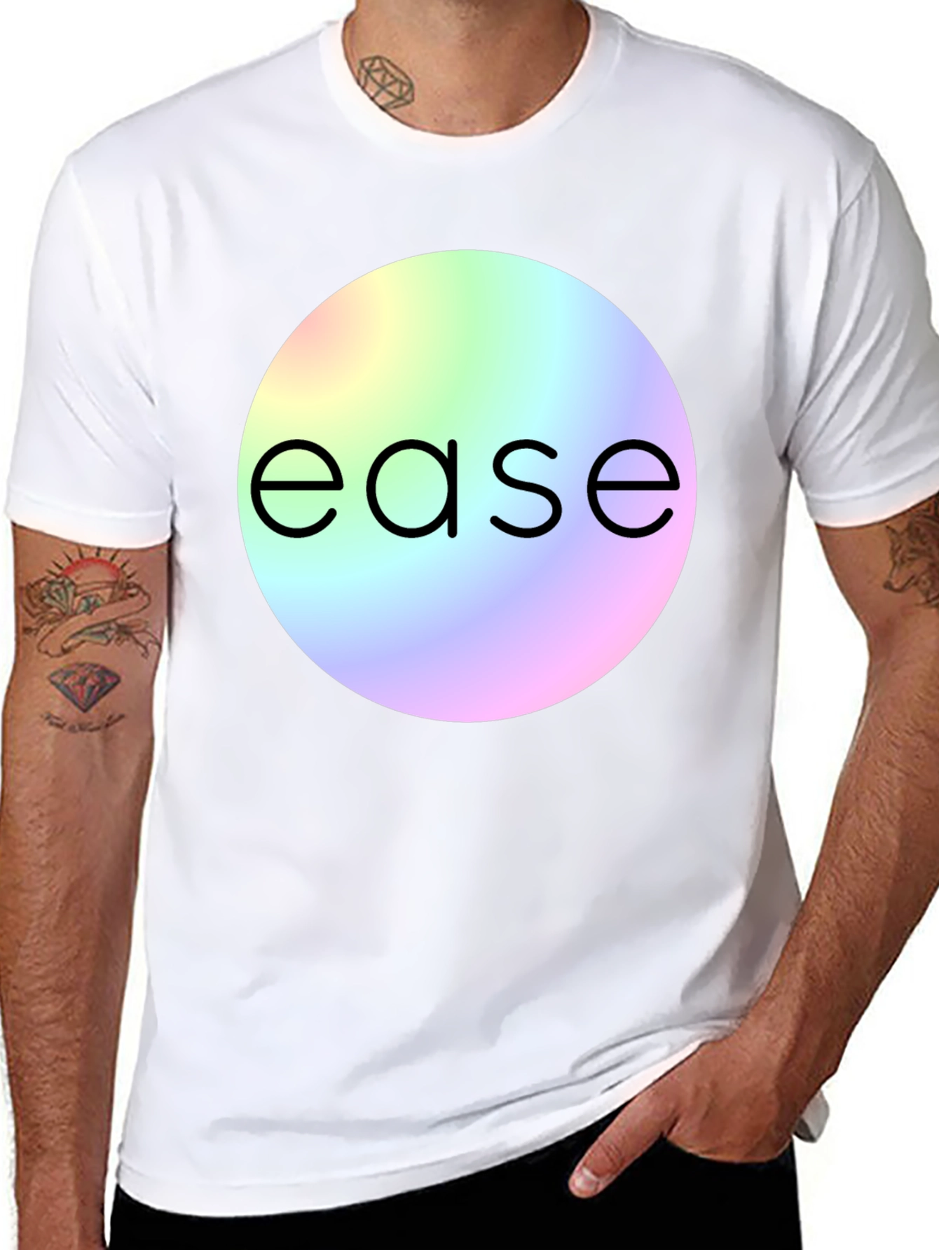 Ease Rainbow Circle Graphic T-Shirt