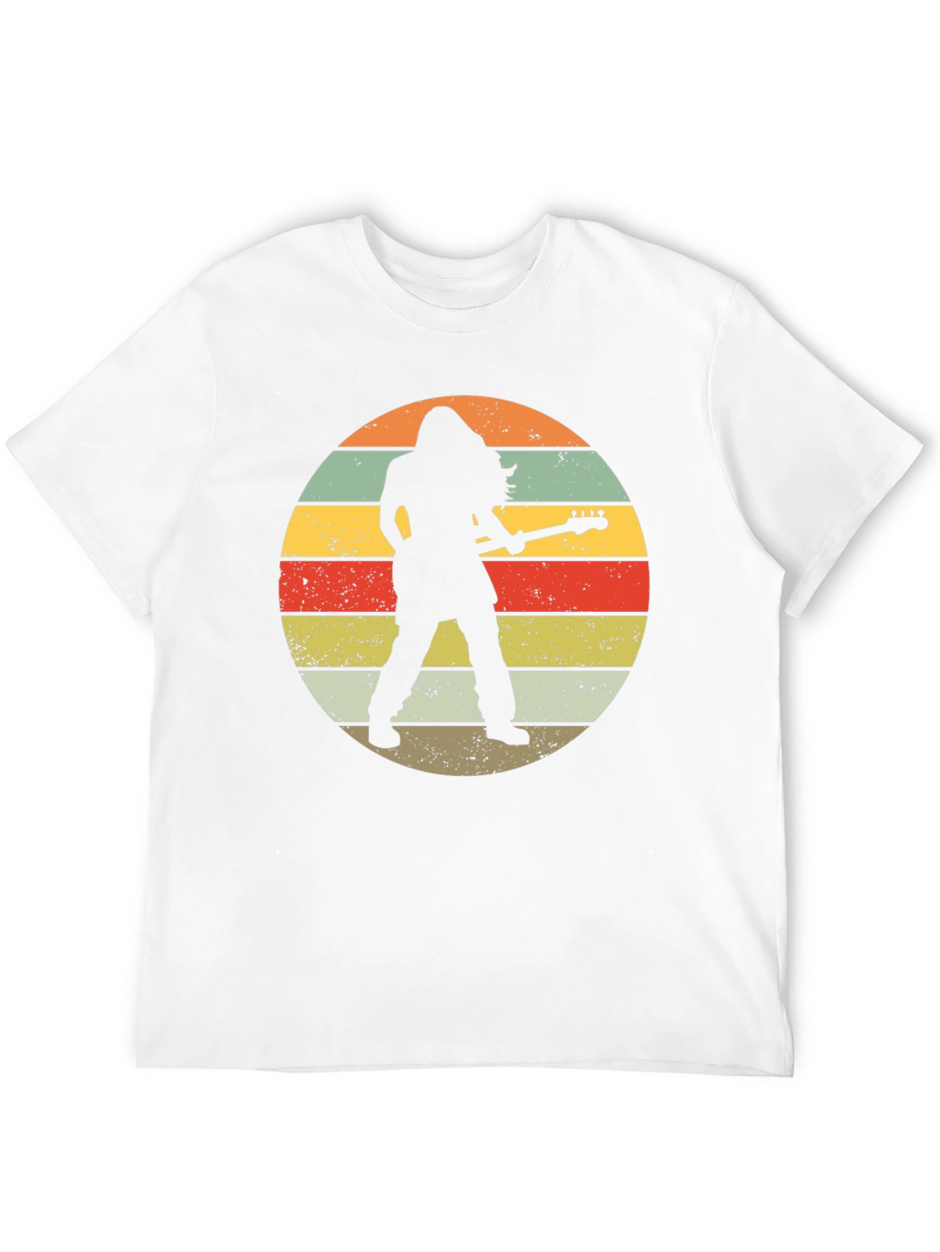 Retro Rock Guitarist Black T-Shirt