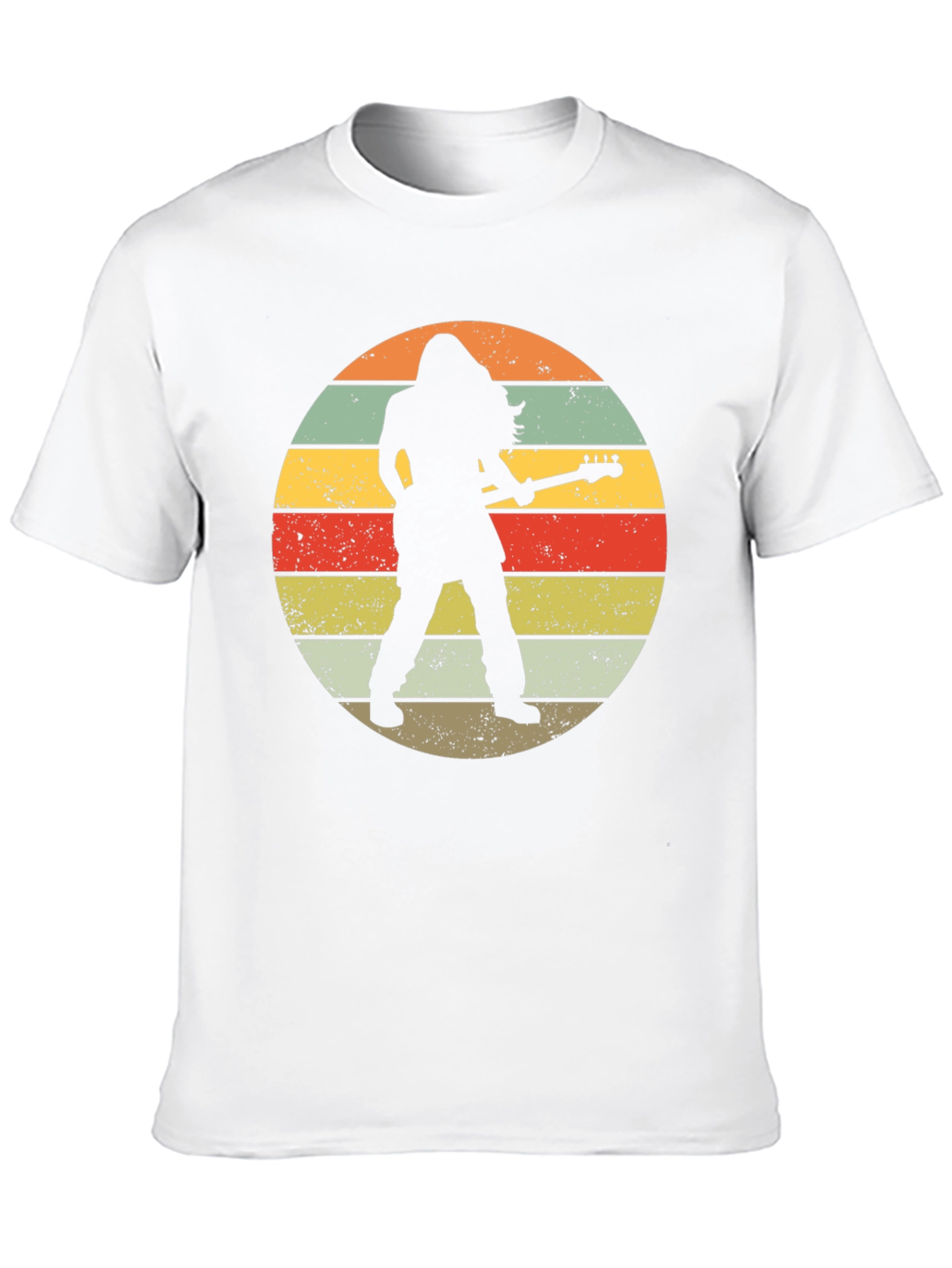 Retro Rock Guitarist Black T-Shirt