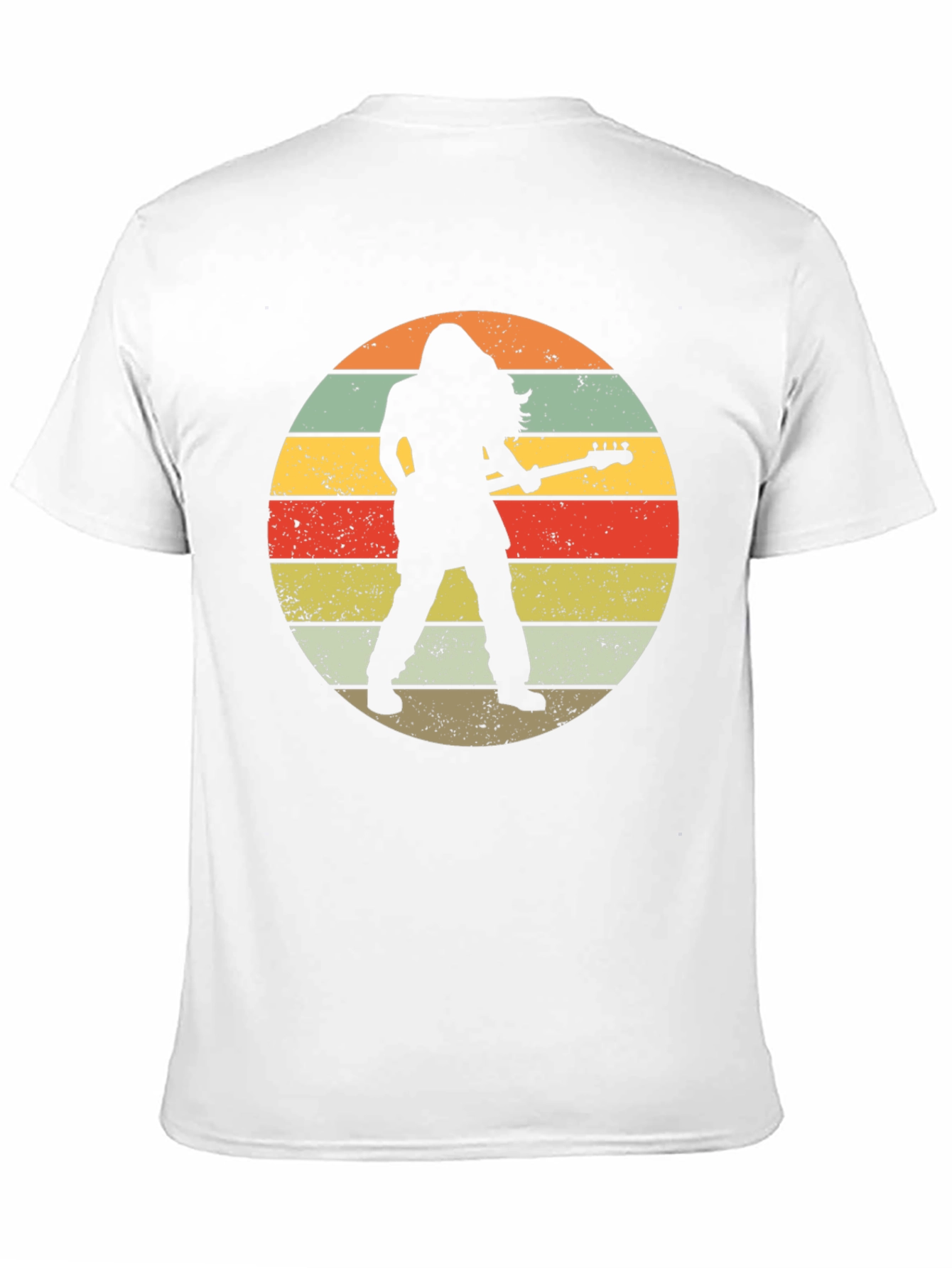 Retro Rock Guitarist Black T-Shirt