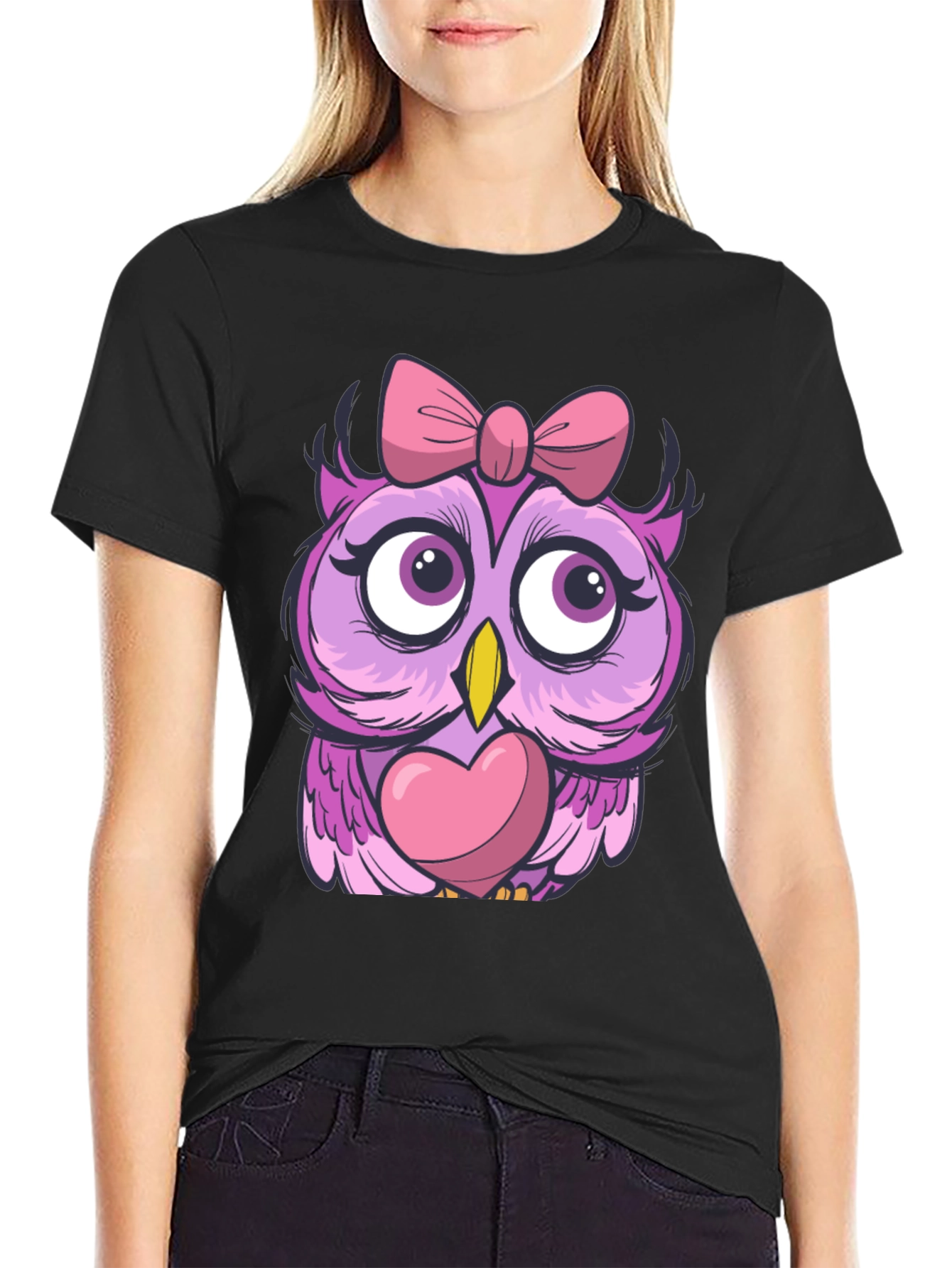 Cute Owl with Bow T-Shirt - Unisex