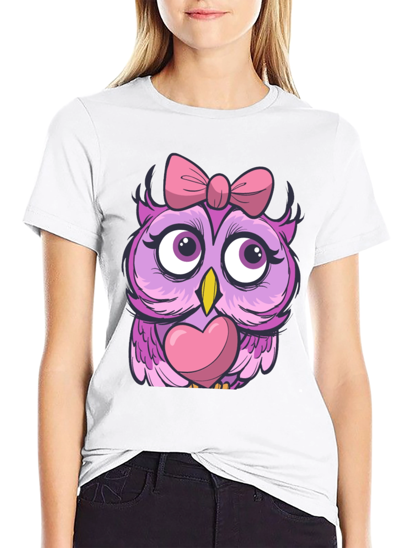Cute Owl with Bow T-Shirt - Unisex