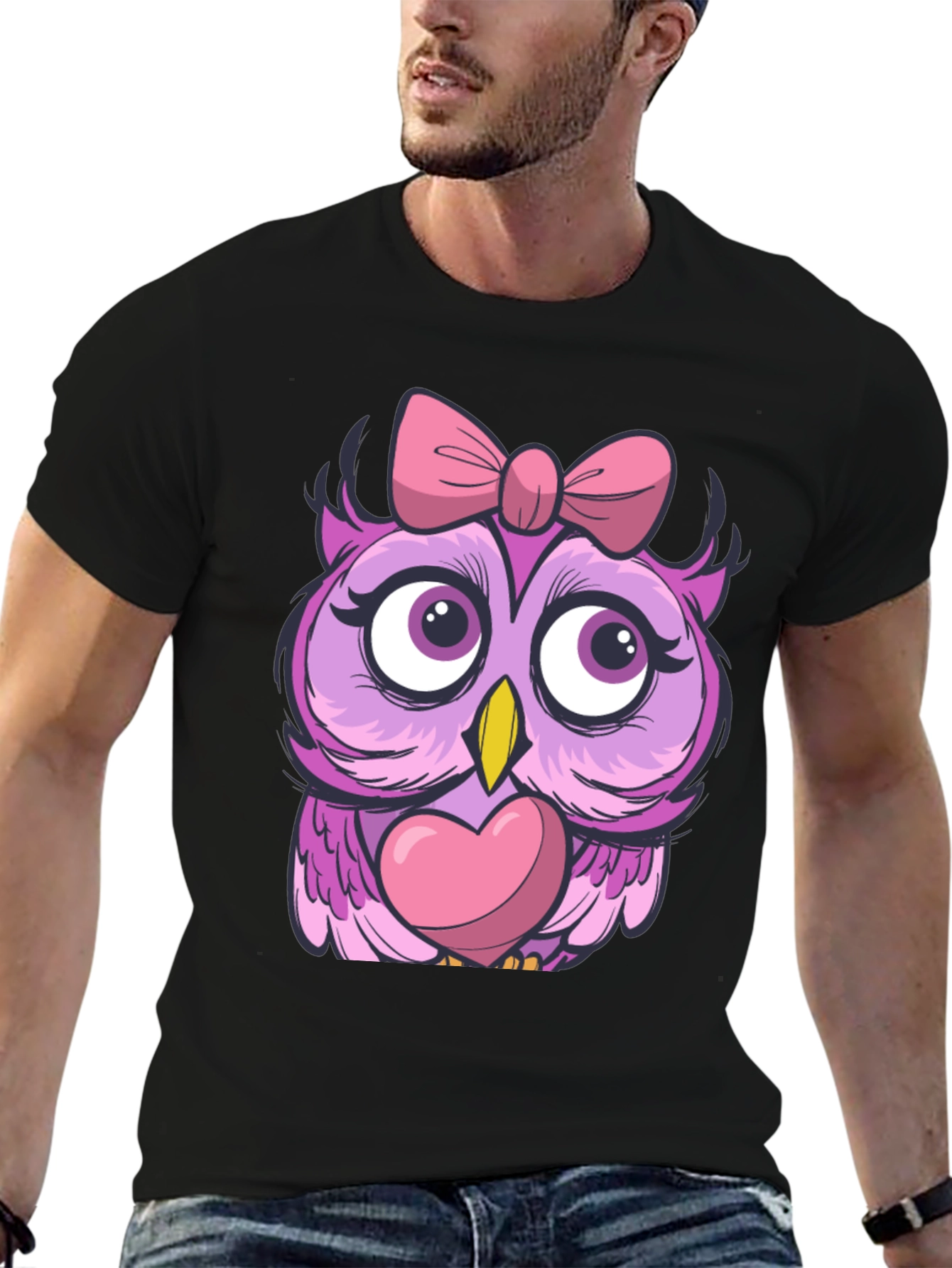 Cute Owl with Bow T-Shirt - Unisex
