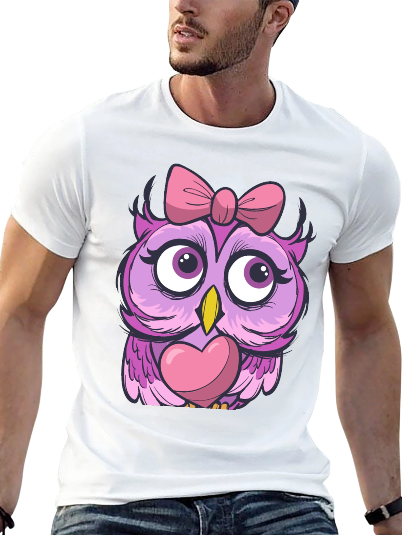 Cute Owl with Bow T-Shirt - Unisex