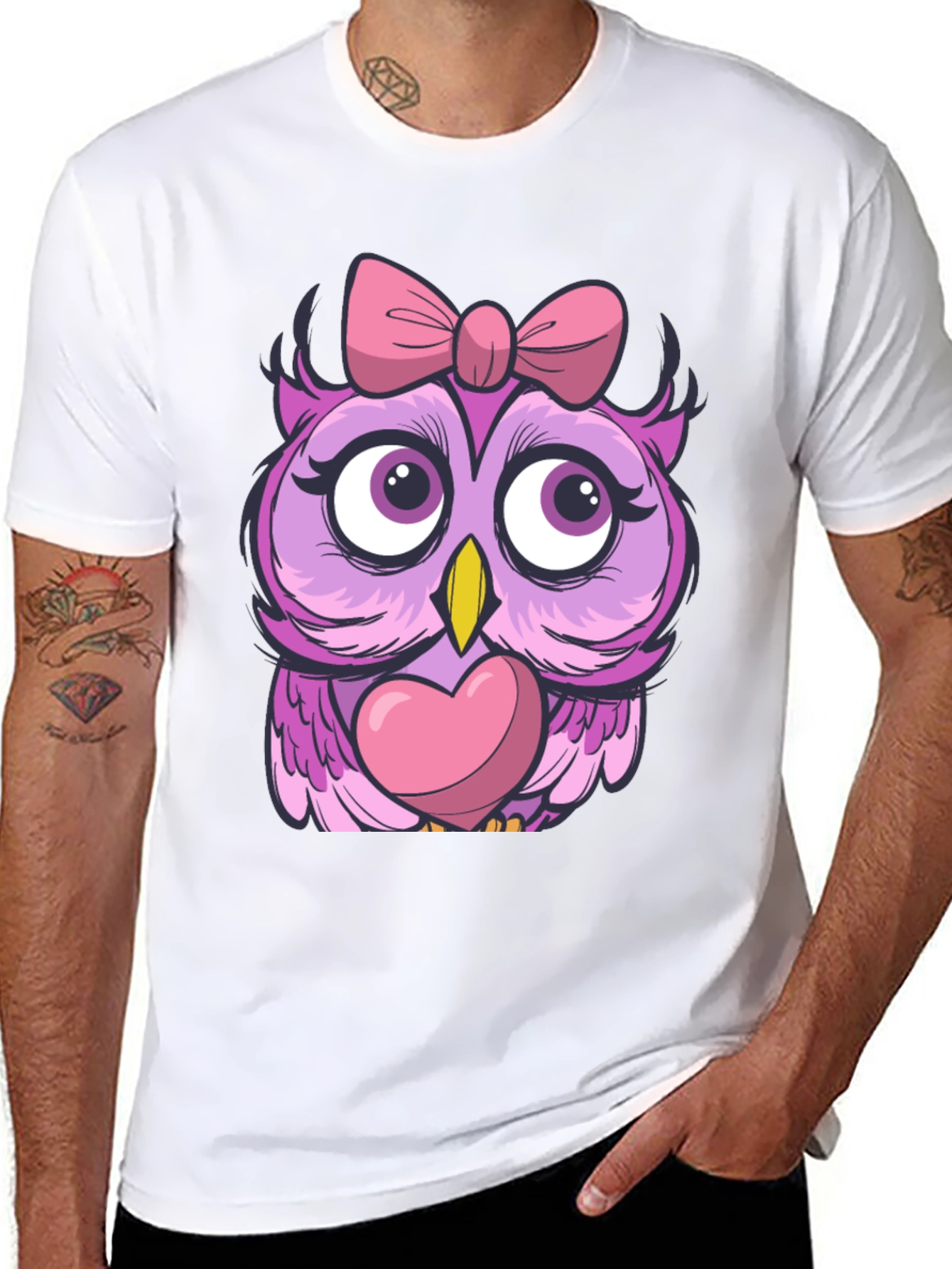 Cute Owl with Bow T-Shirt - Unisex