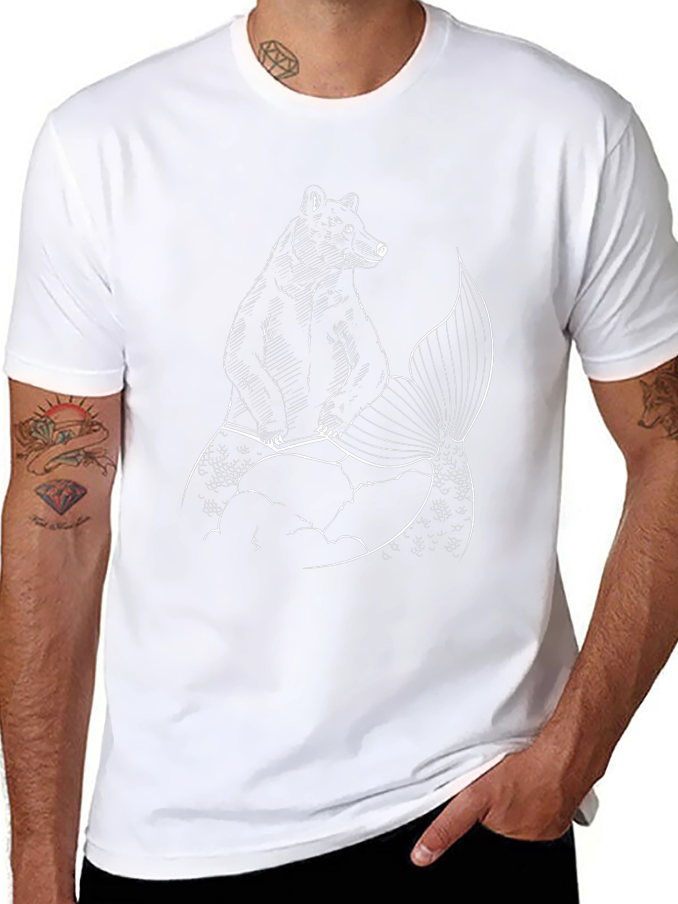 Bearmaid Funny Graphic T-Shirt - Black