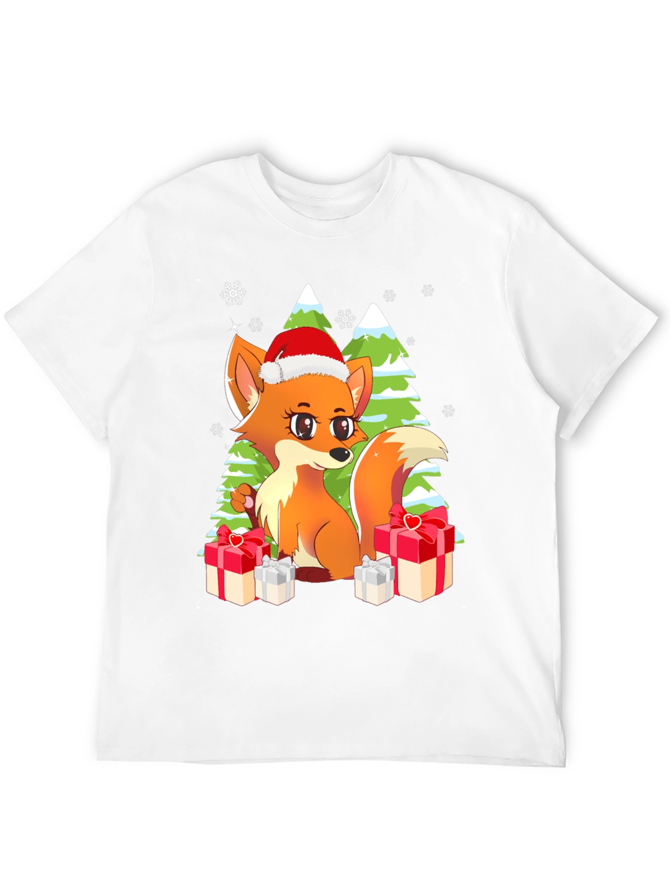 Festive Fox Graphic Tee - Holiday Gift