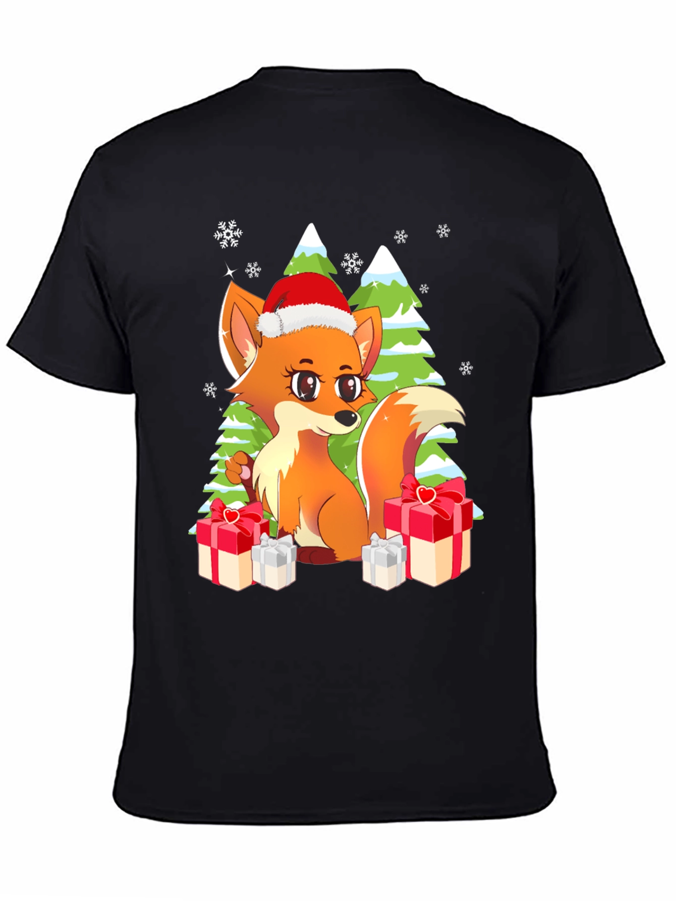 Festive Fox Graphic Tee - Holiday Gift