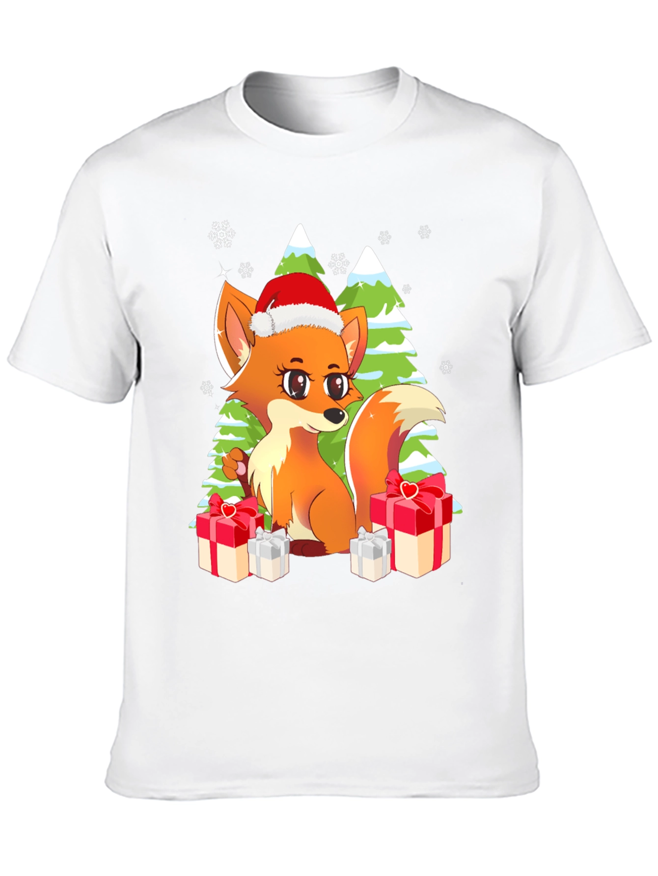 Festive Fox Graphic Tee - Holiday Gift