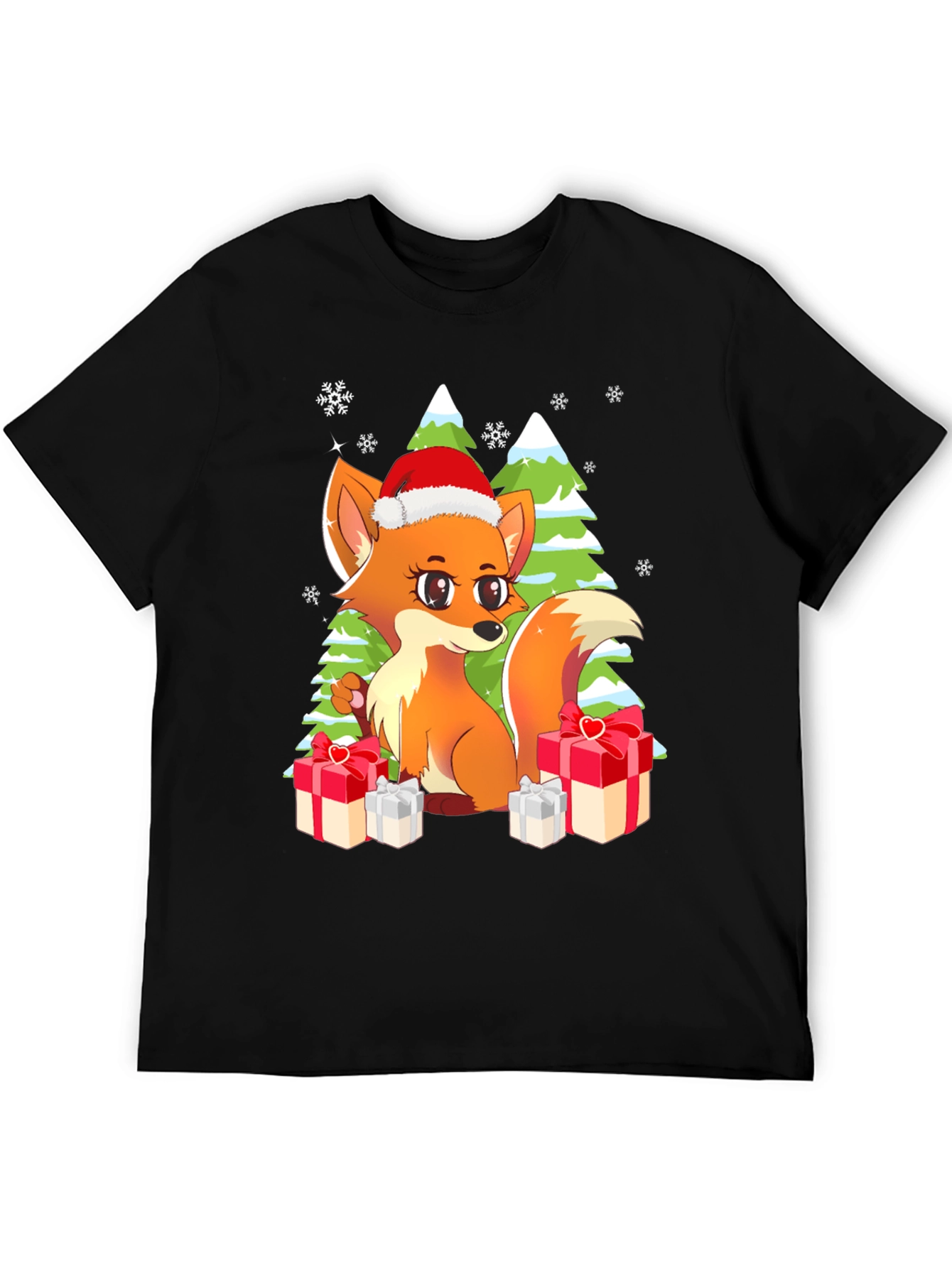 Festive Fox Graphic Tee - Holiday Gift