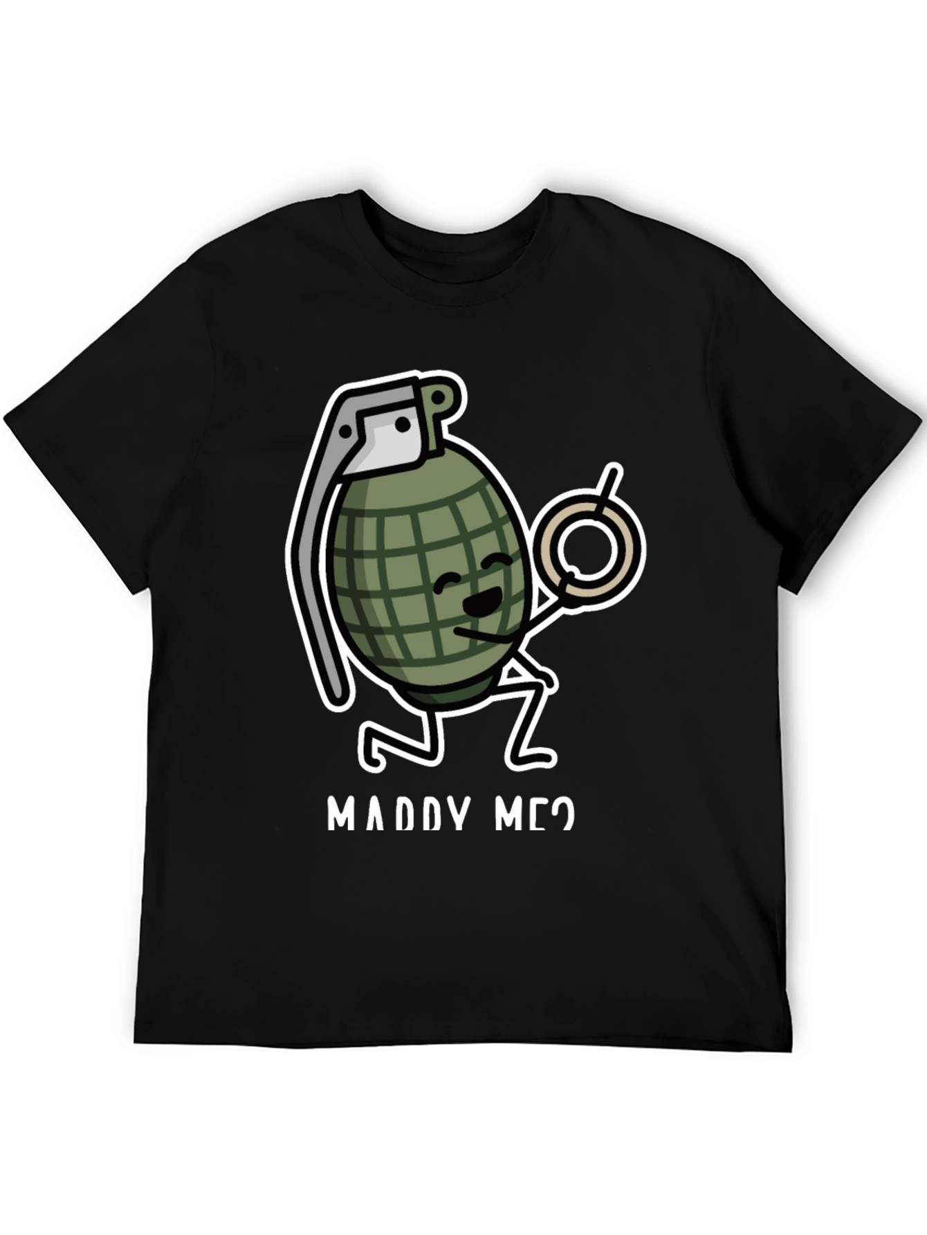 Marry Me Grenade Graphic T-Shirt - Funny Proposal Tee