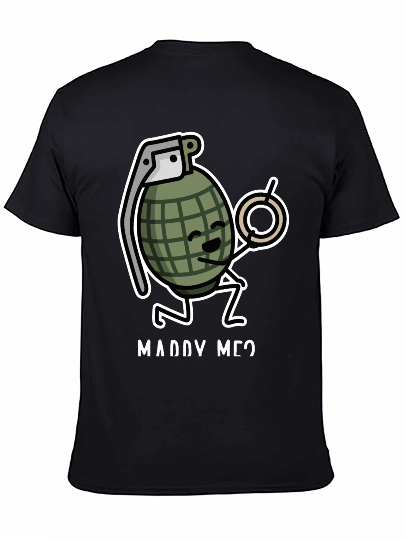 Marry Me Grenade Graphic T-Shirt - Funny Proposal Tee