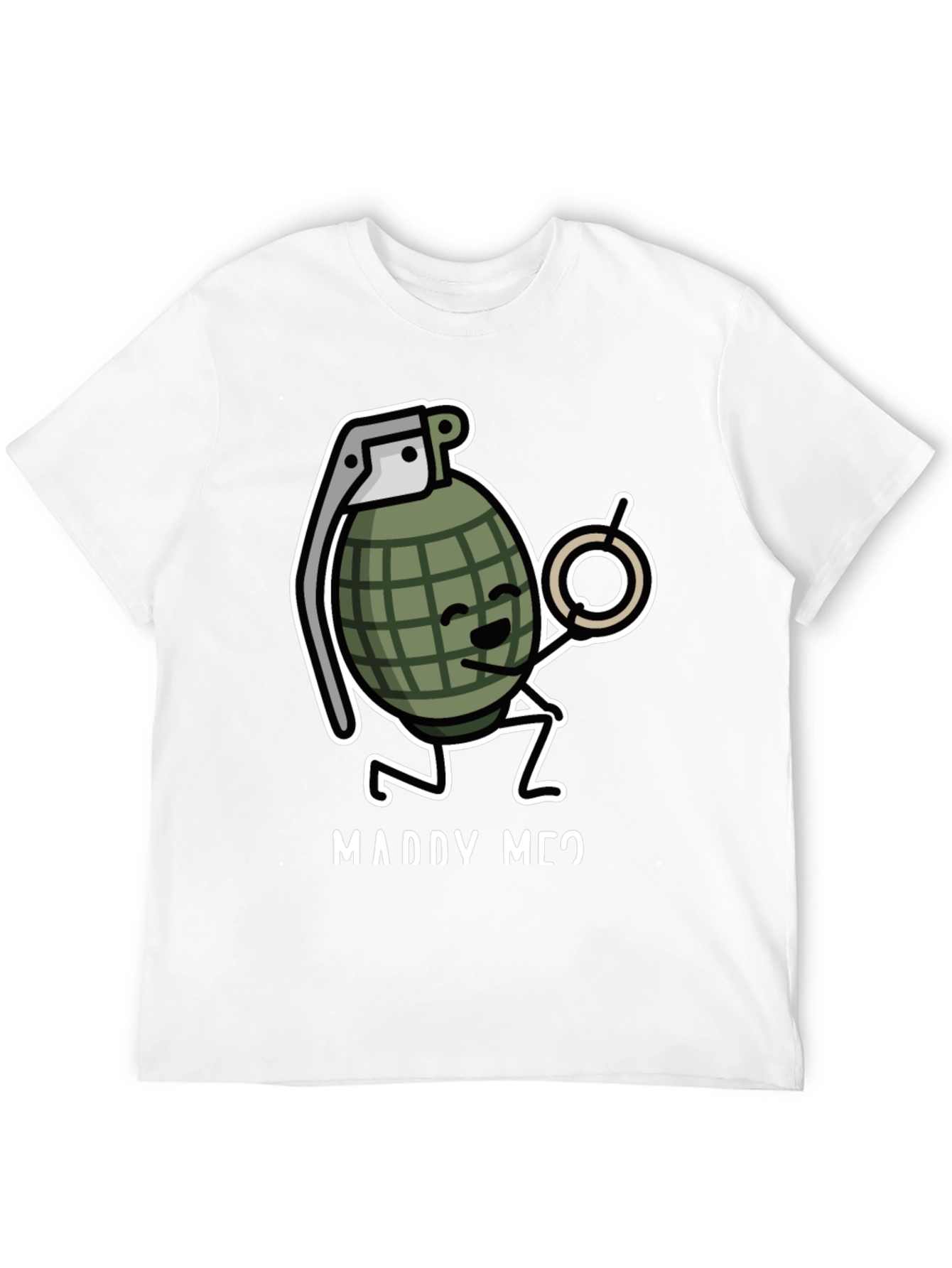 Marry Me Grenade Graphic T-Shirt - Funny Proposal Tee