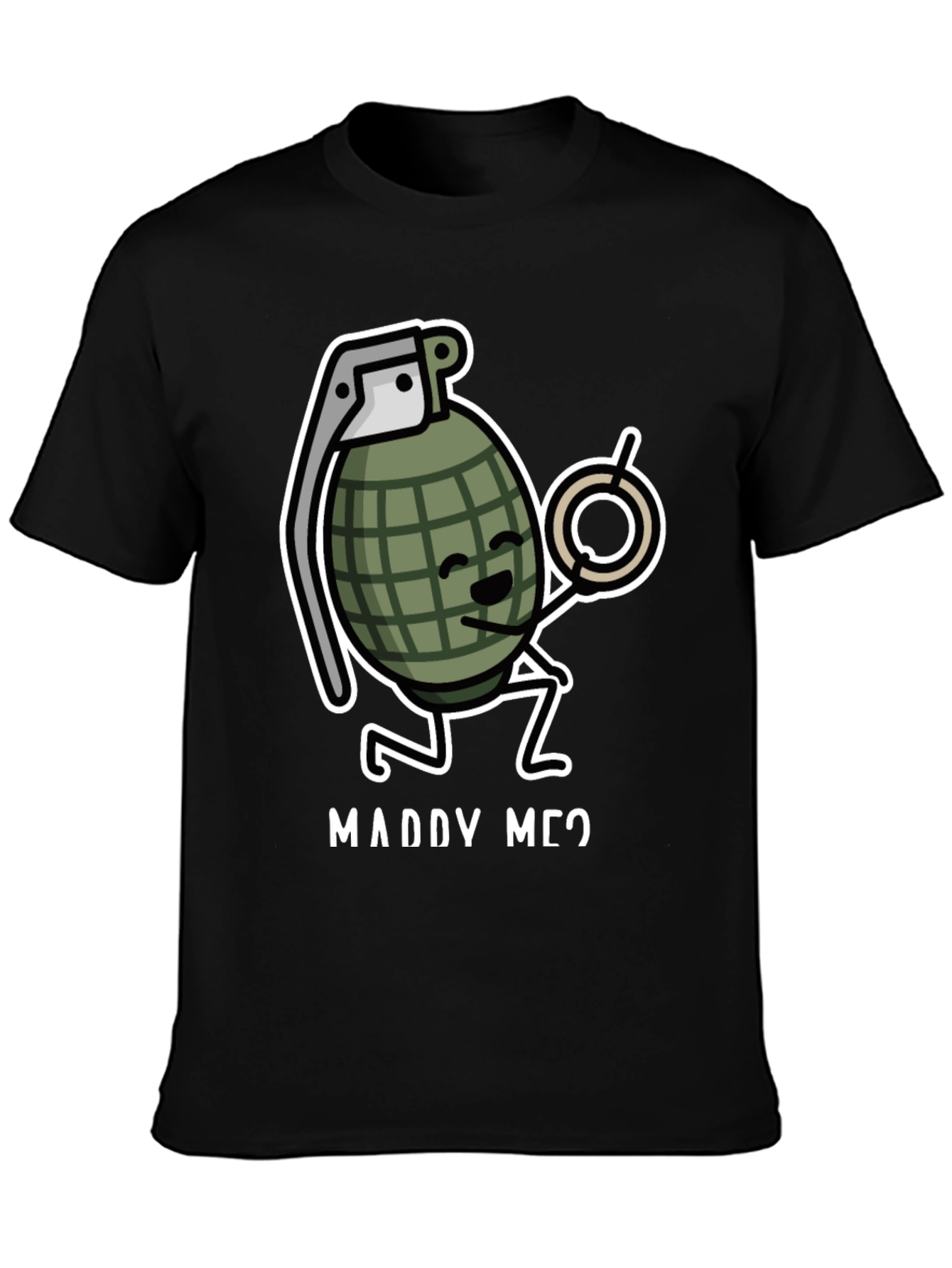 Marry Me Grenade Graphic T-Shirt - Funny Proposal Tee