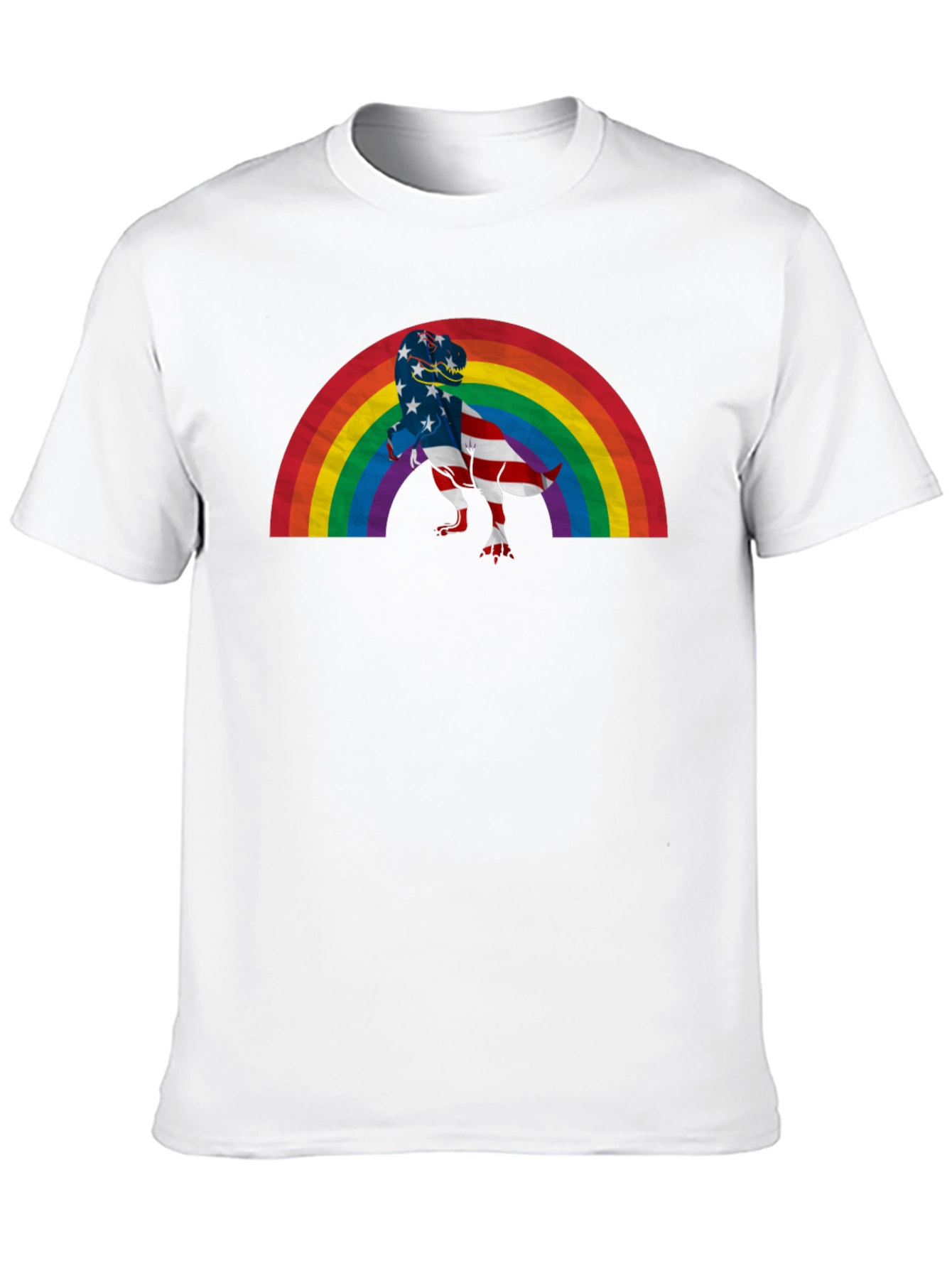 Patriotic Dino Rainbow T-Shirt