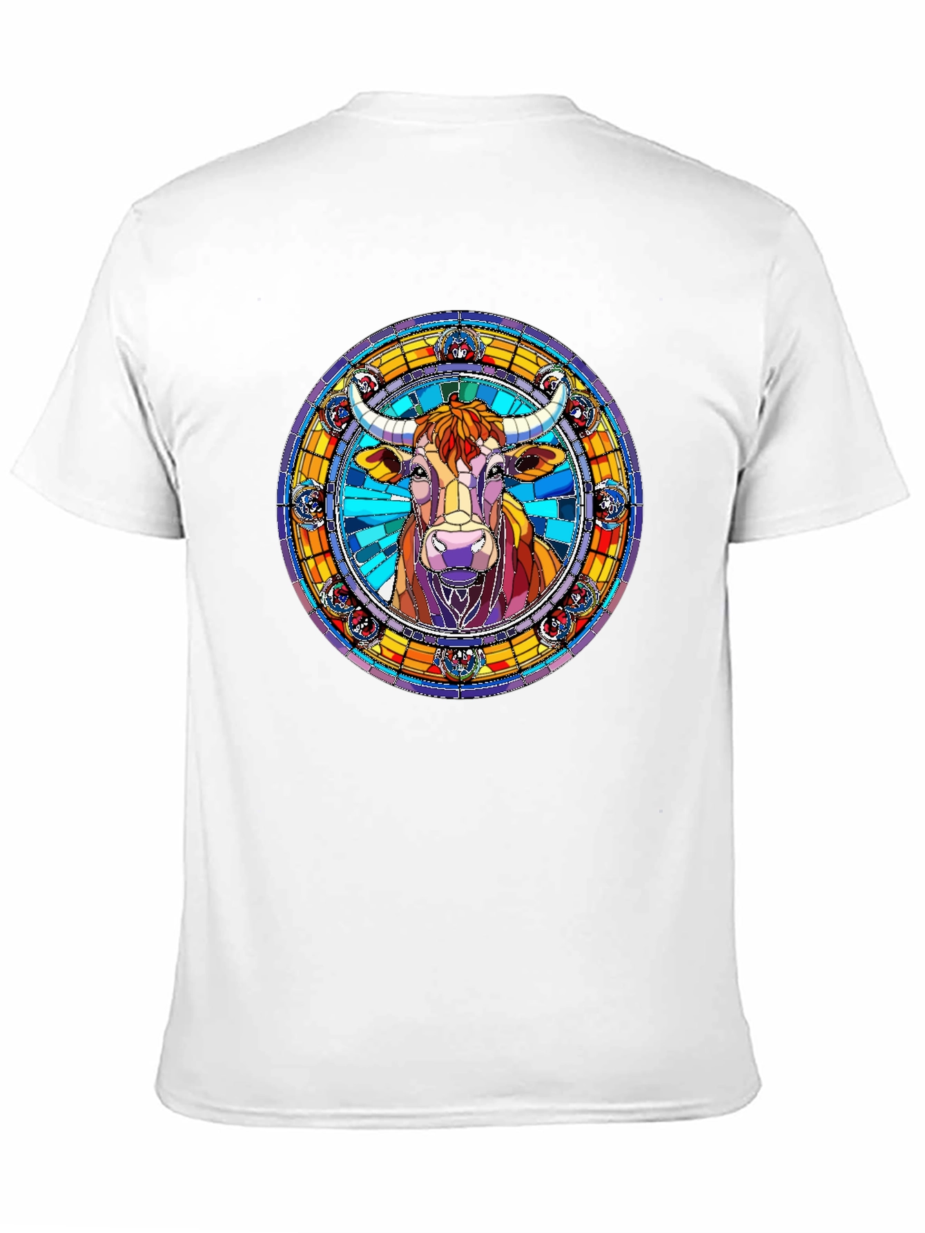 Stained Glass Bull Graphic Tee