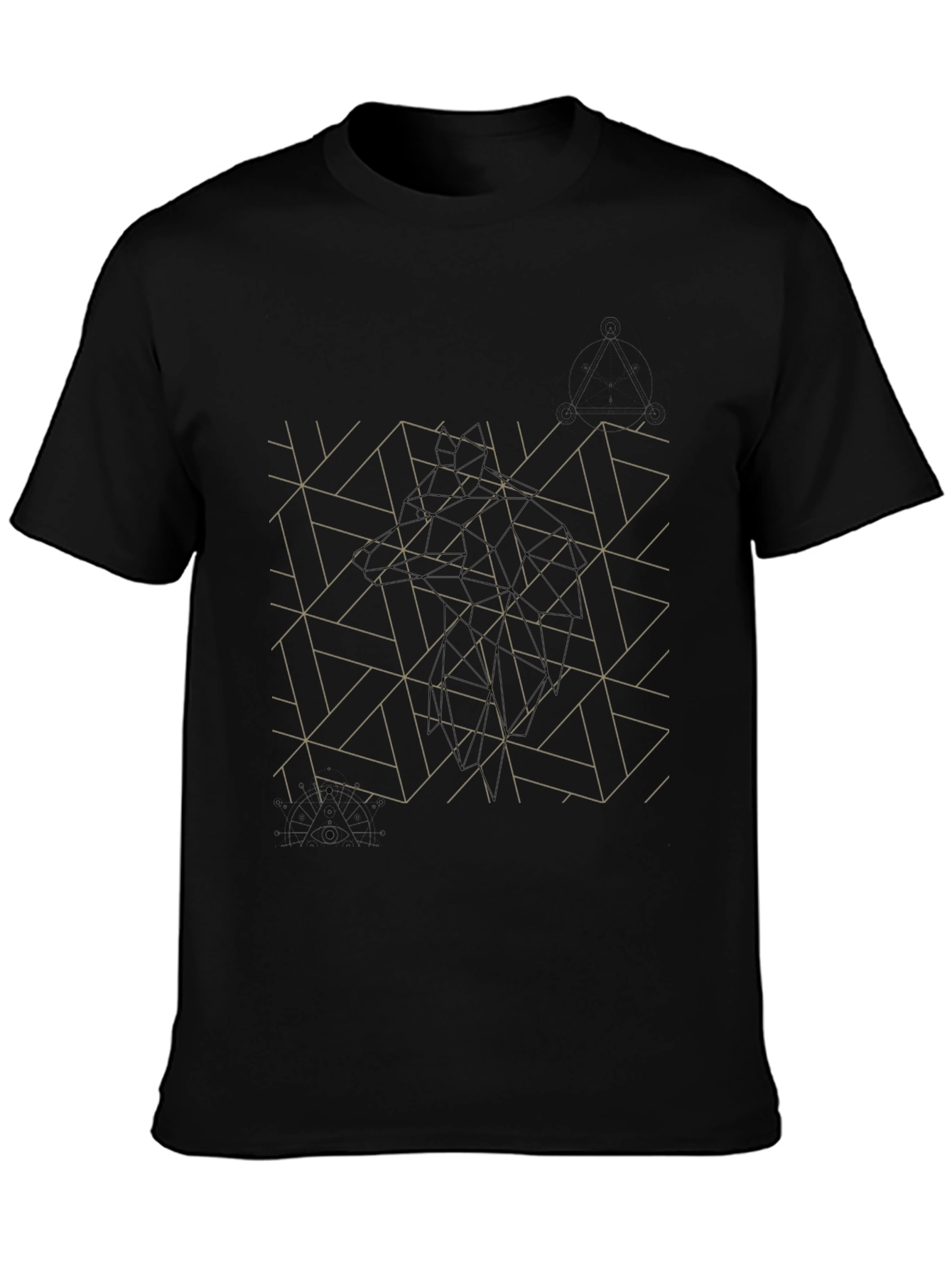 Geometric Pattern Tee - Modern Black T-Shirt