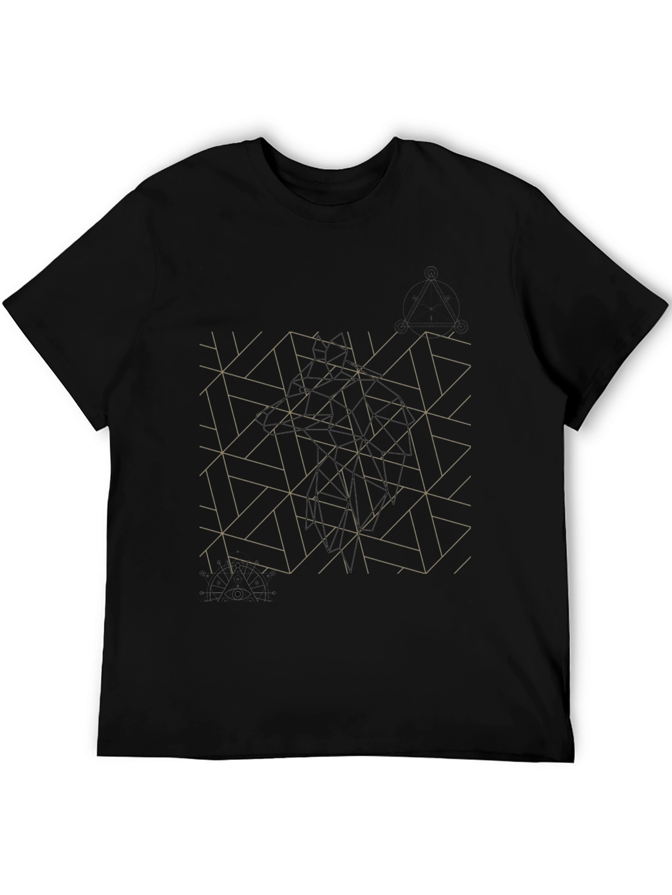 Geometric Pattern Tee - Modern Black T-Shirt