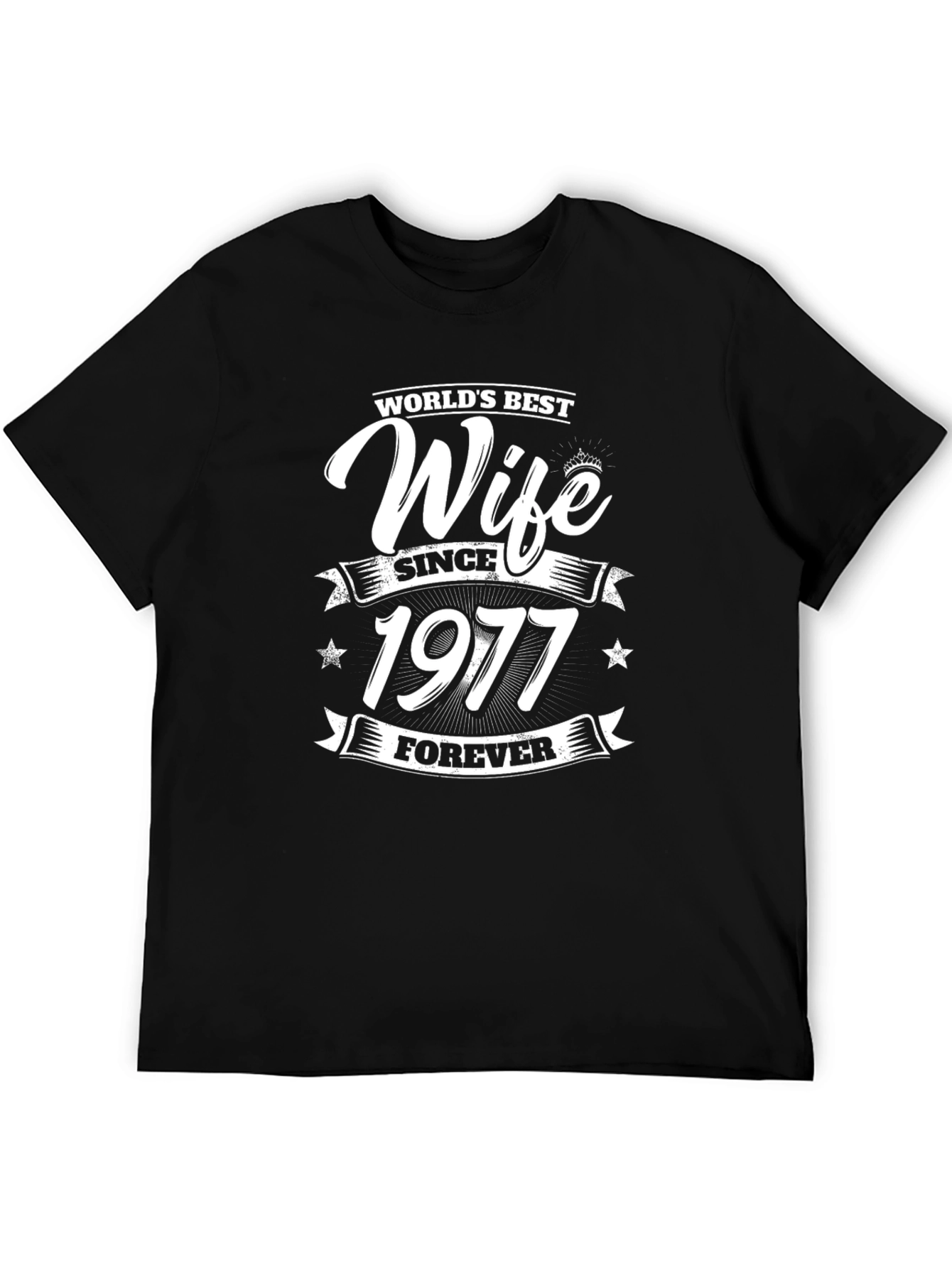 Worlds Best Wife Since 1977 Black Graphic T-Shirt