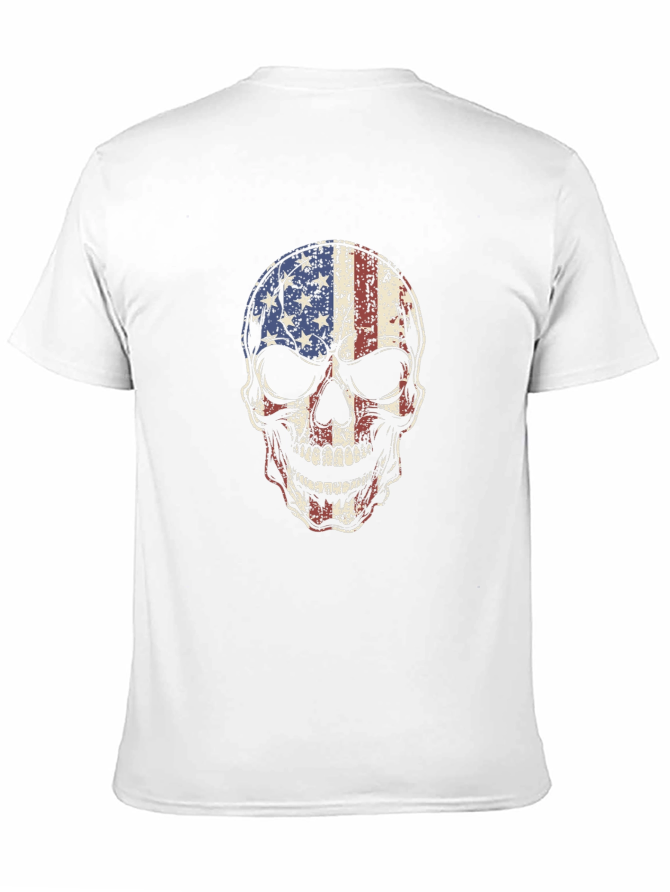 American Flag Skull Graphic Tee - Patriotic Style