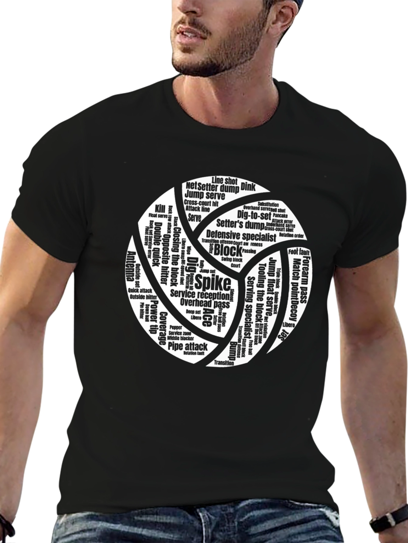 Volleyball Word Art Graphic T-Shirt