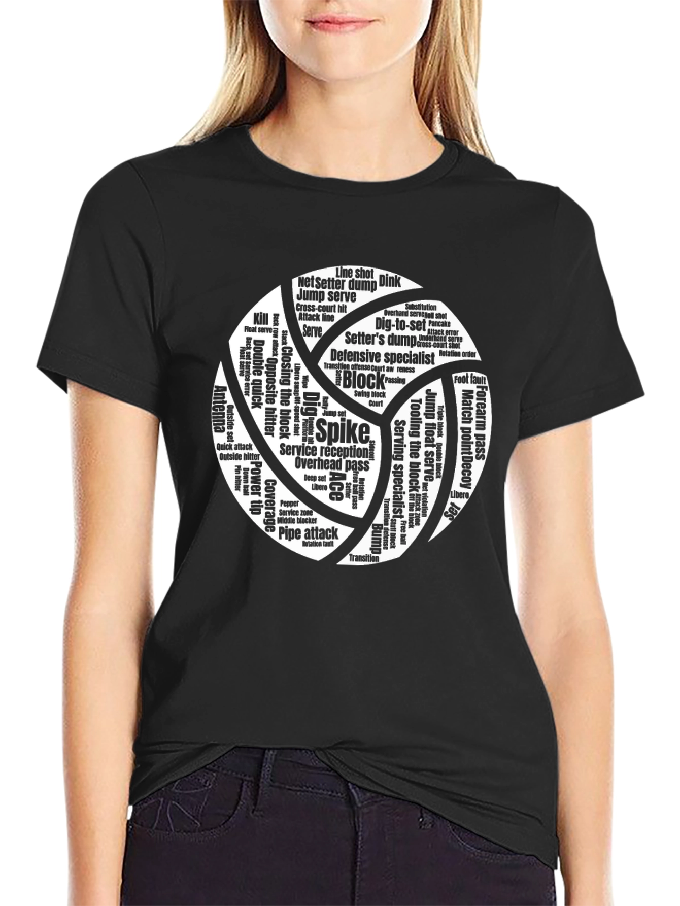 Volleyball Word Art Graphic T-Shirt
