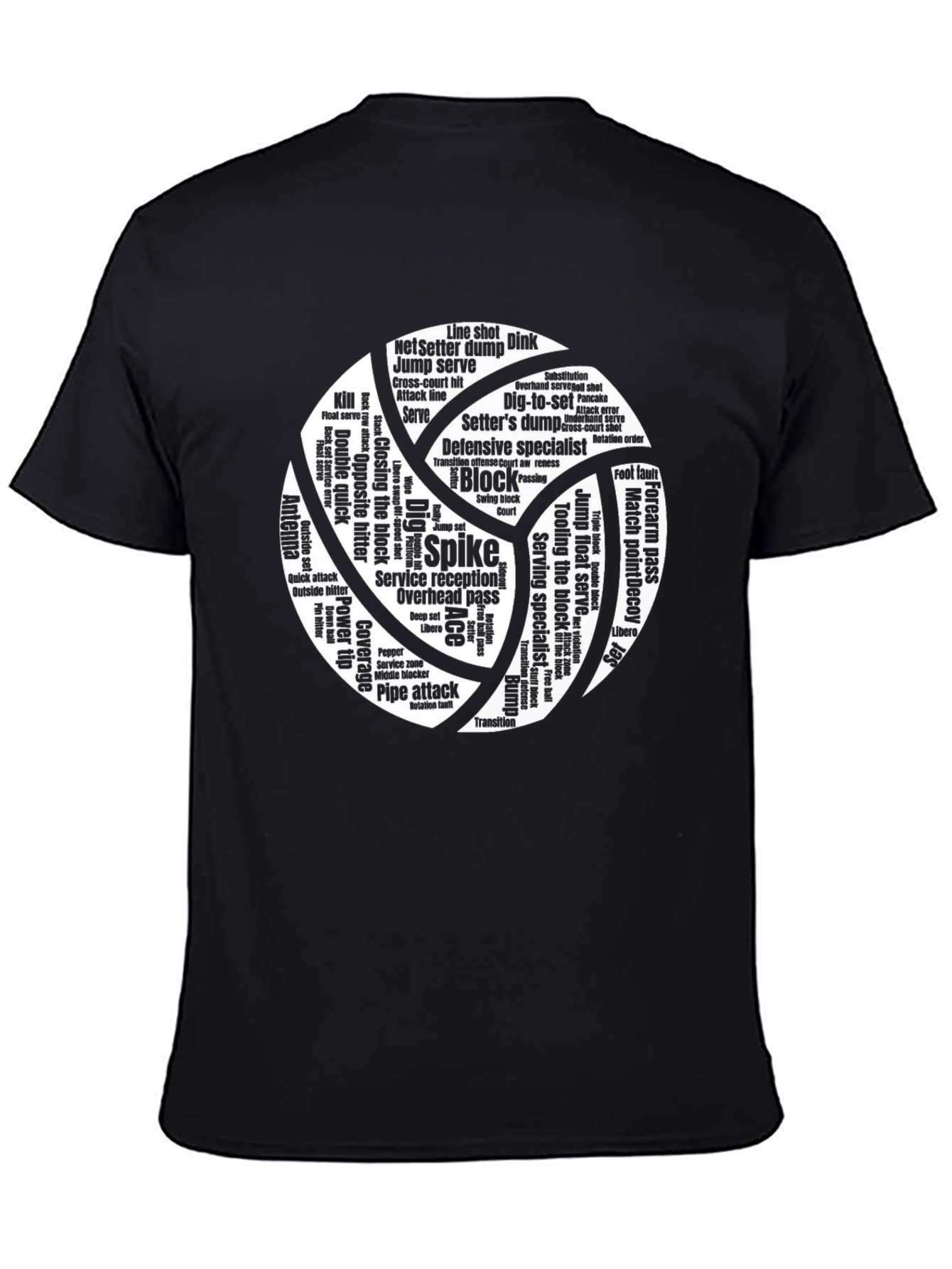 Volleyball Word Art Graphic T-Shirt