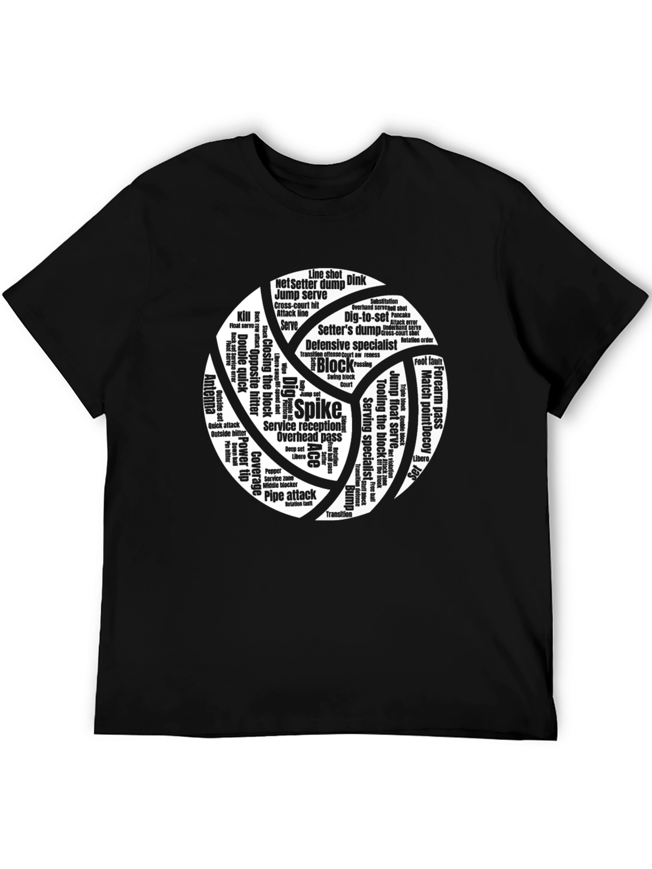 Volleyball Word Art Graphic T-Shirt