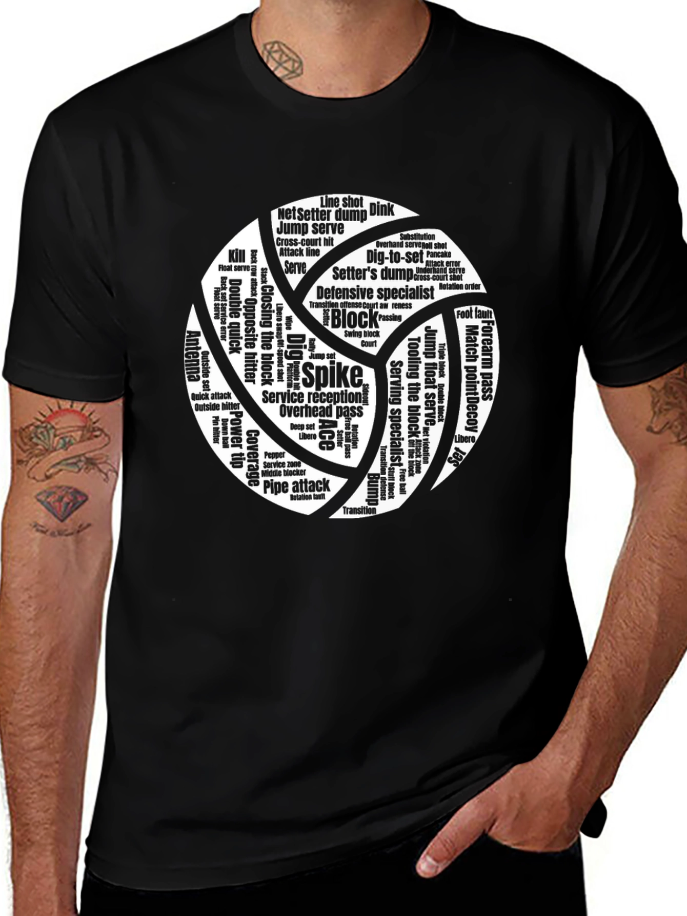 Volleyball Word Art Graphic T-Shirt