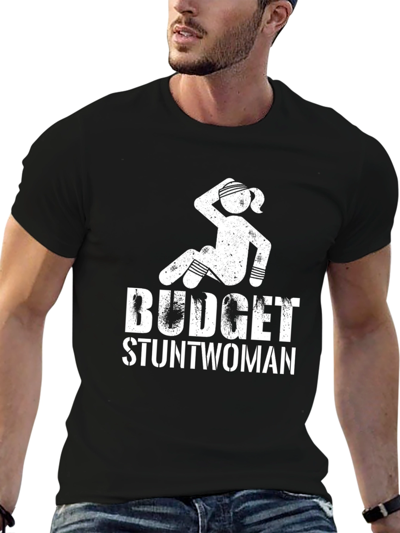 Budget Stuntwoman Graphic Tee - Black