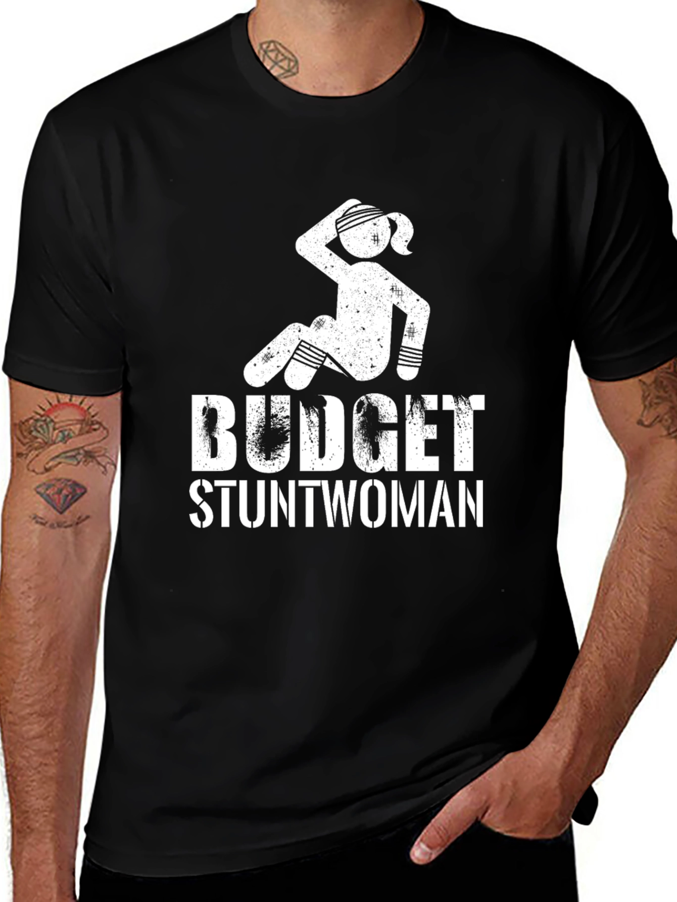 Budget Stuntwoman Graphic Tee - Black